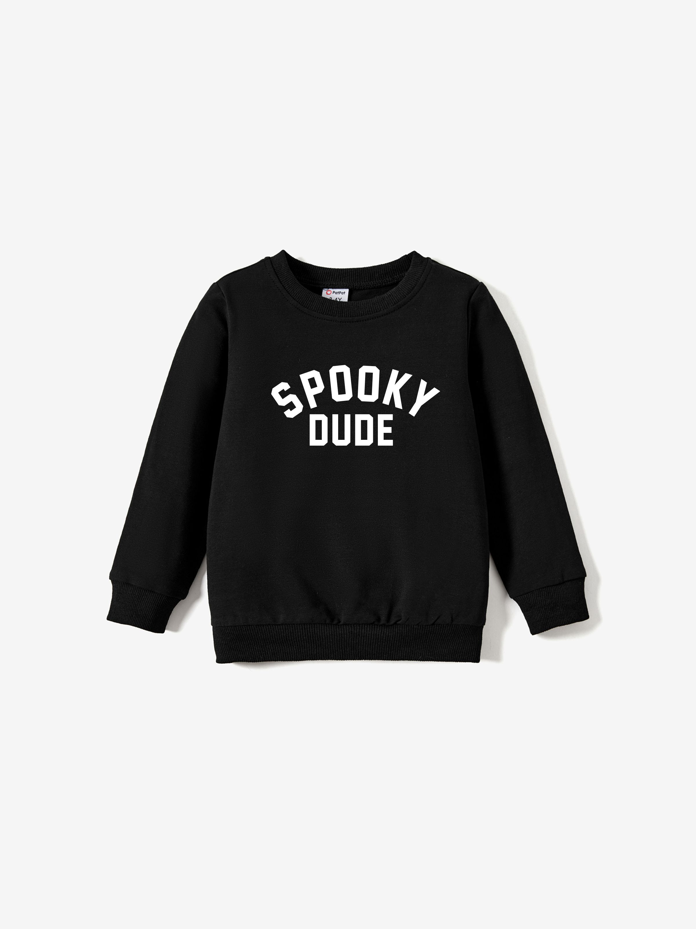 

Family Matching Black Spooky Crew Long-Sleeved Tops