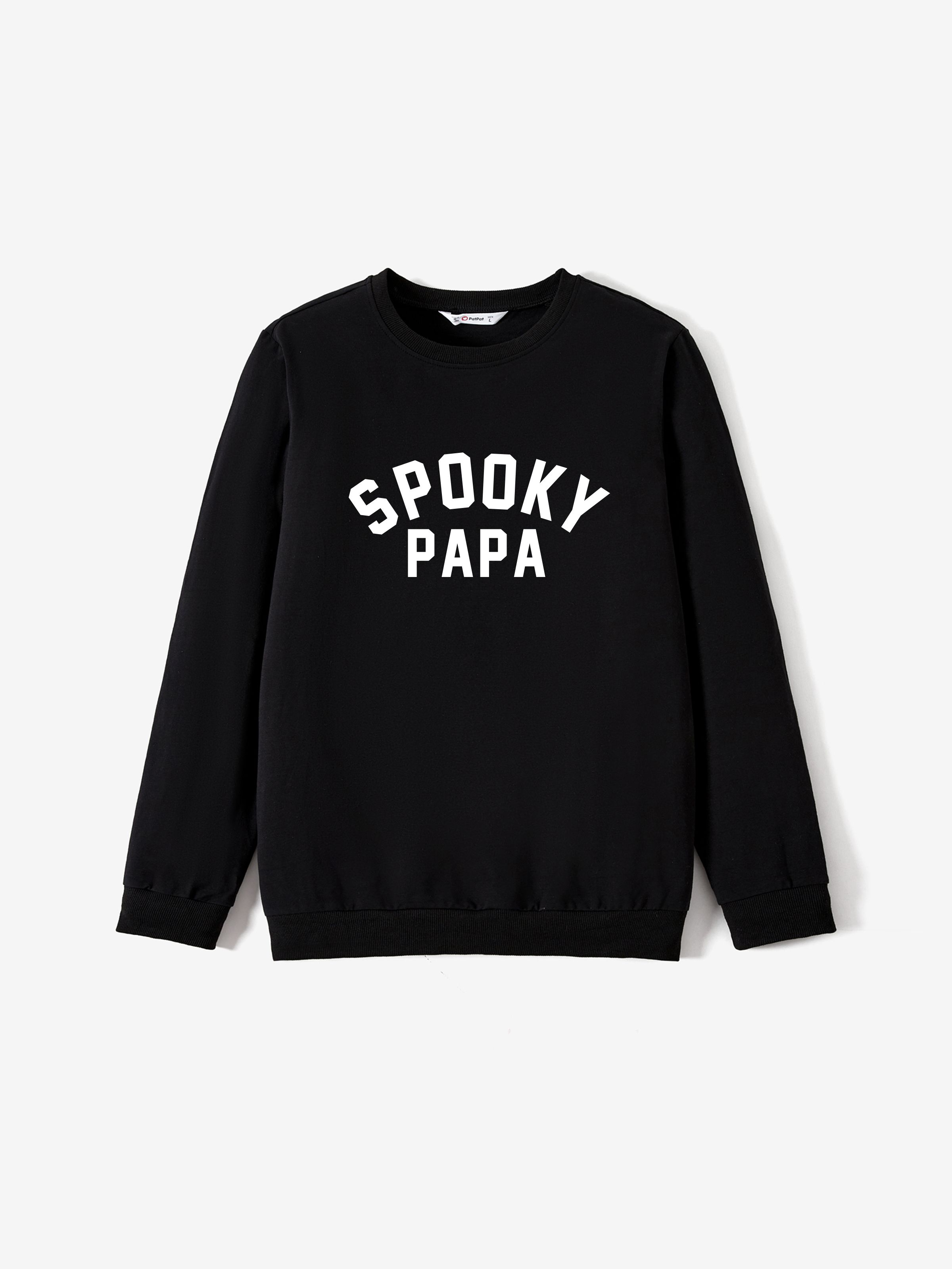 

Family Matching Black Spooky Crew Long-Sleeved Tops