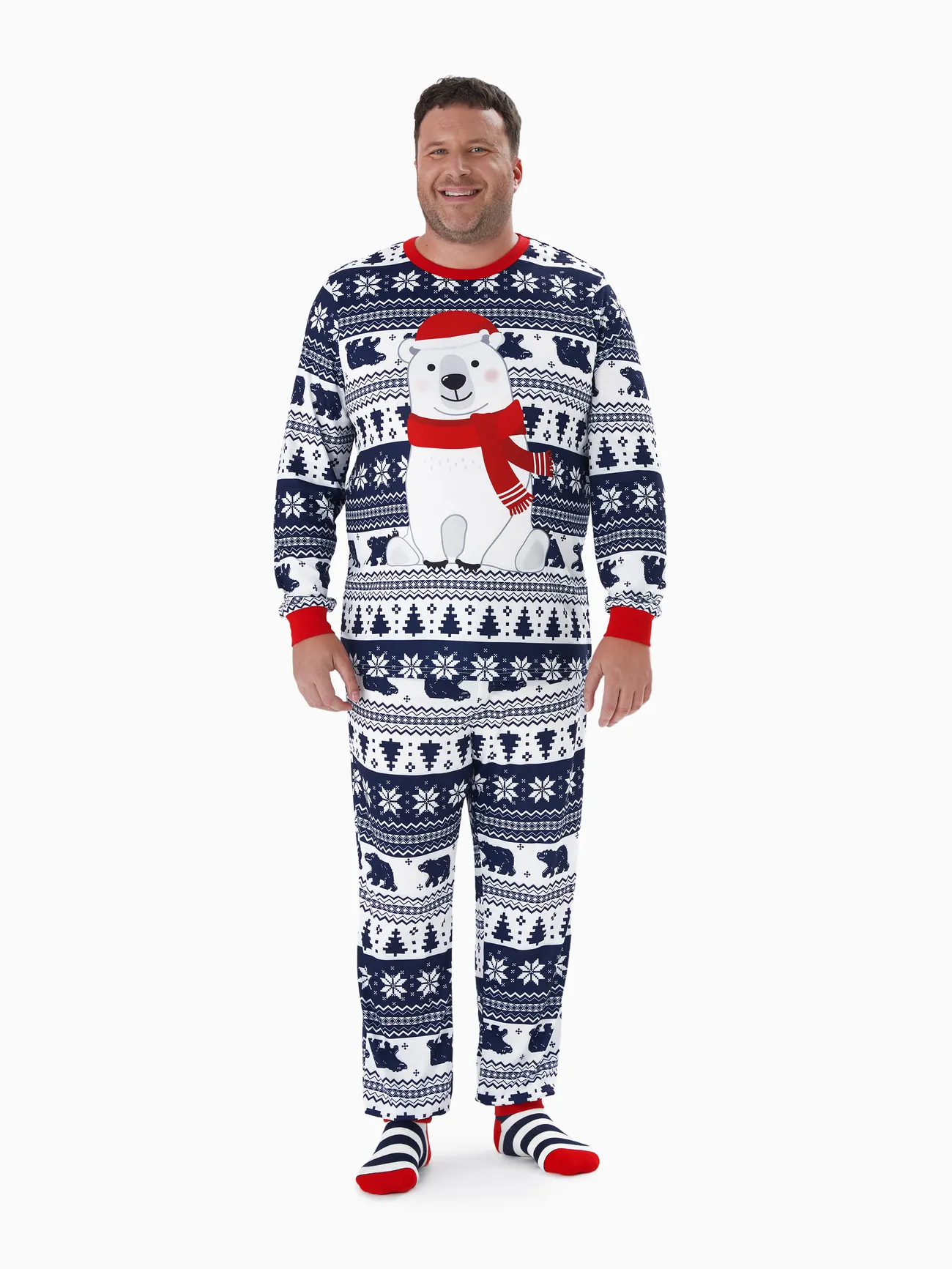 

Christmas Family Matching Bear Print Long-sleeve Pajamas Sets(Flame Resistant)