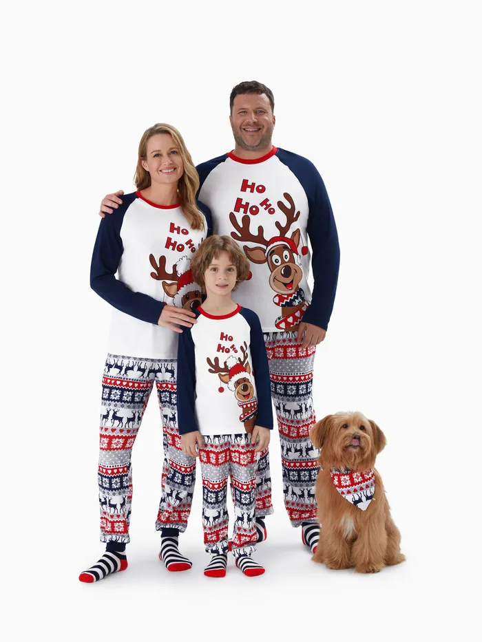 Family Christmas Pajamas Cute Reindeer Print Pajamas Sets