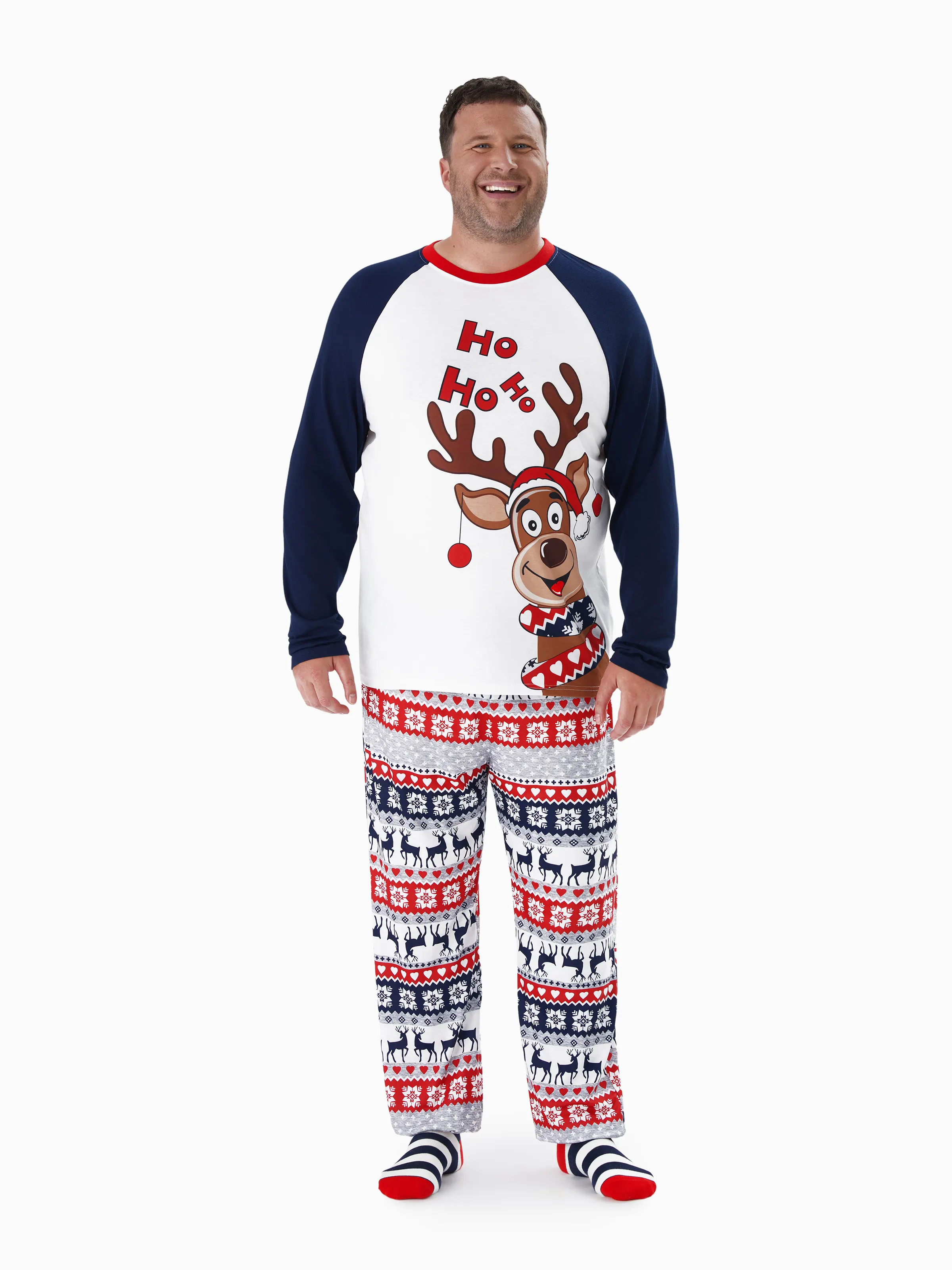 

Christmas Family Matching Cute Reindeer Print Pajamas Sets