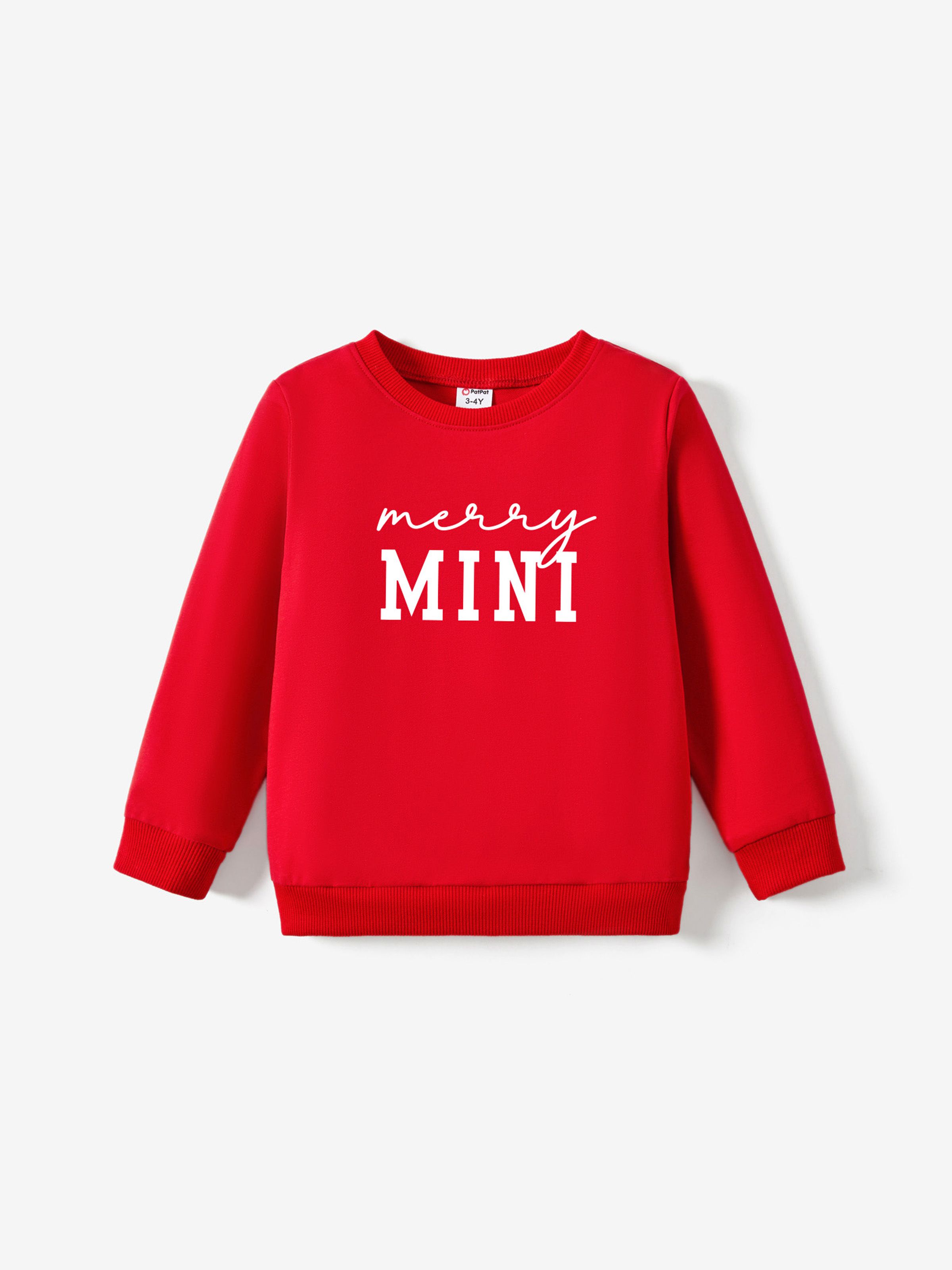 

Christmas Tops Mommy and Me Red&White Long Sleeves Merry Sweatshirt