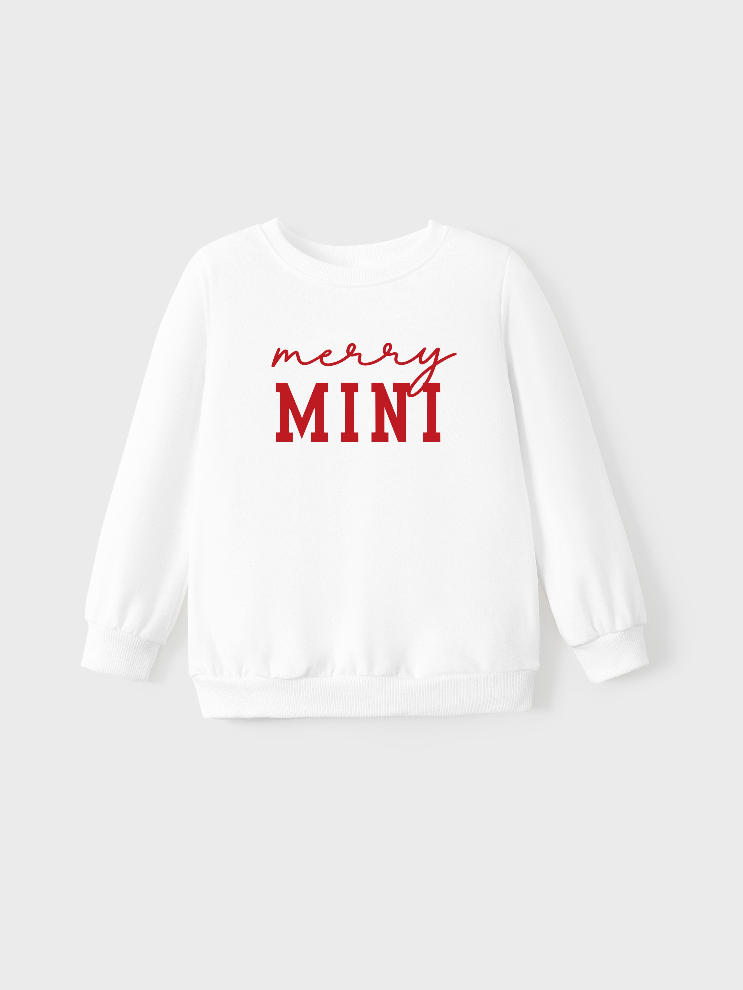 

Christmas Tops Mommy and Me Red&White Long Sleeves Merry Sweatshirt