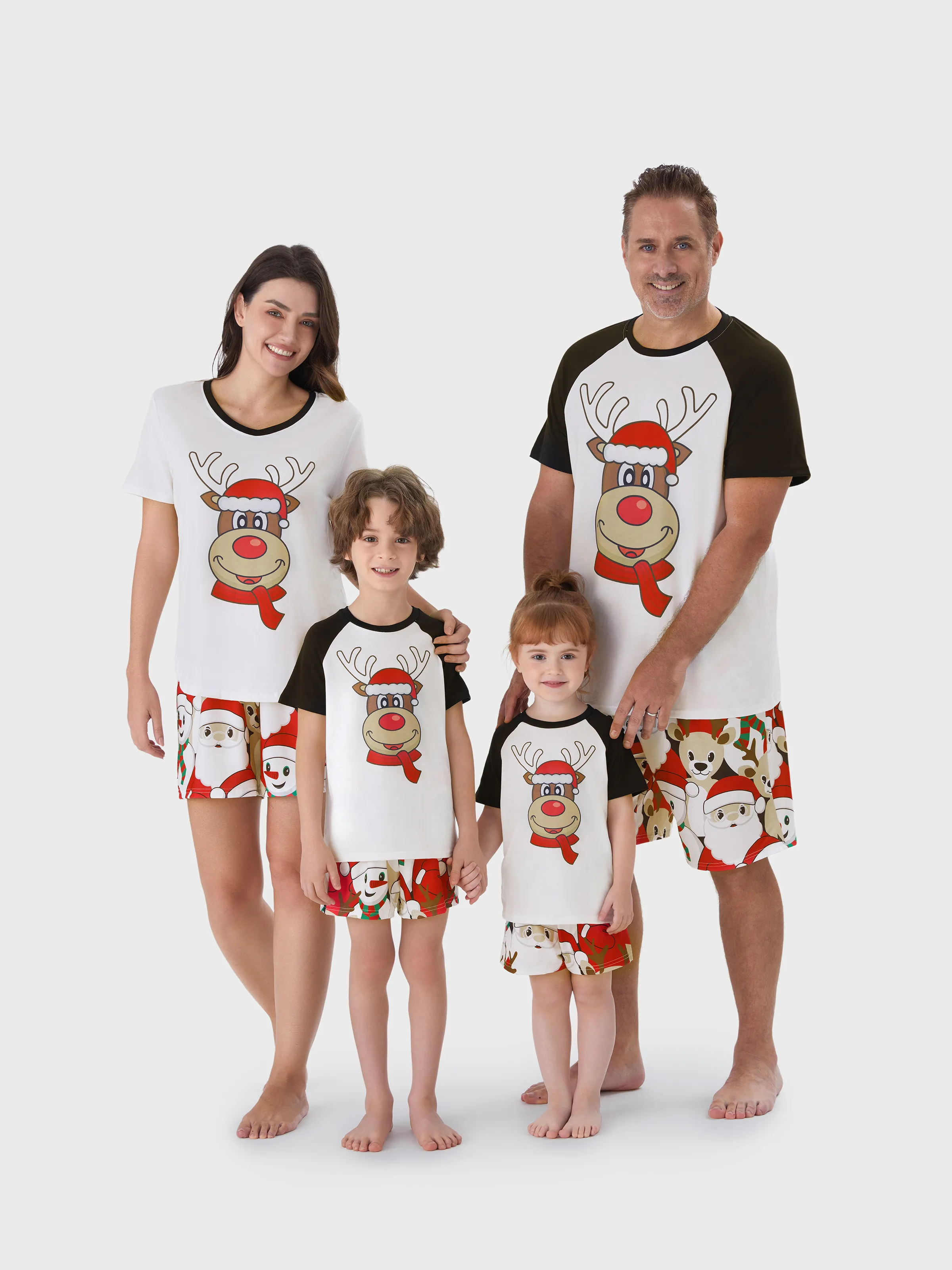 Navidad Looks familiares Manga corta Conjuntos combinados para familia Pijamas (Flame Resistant)