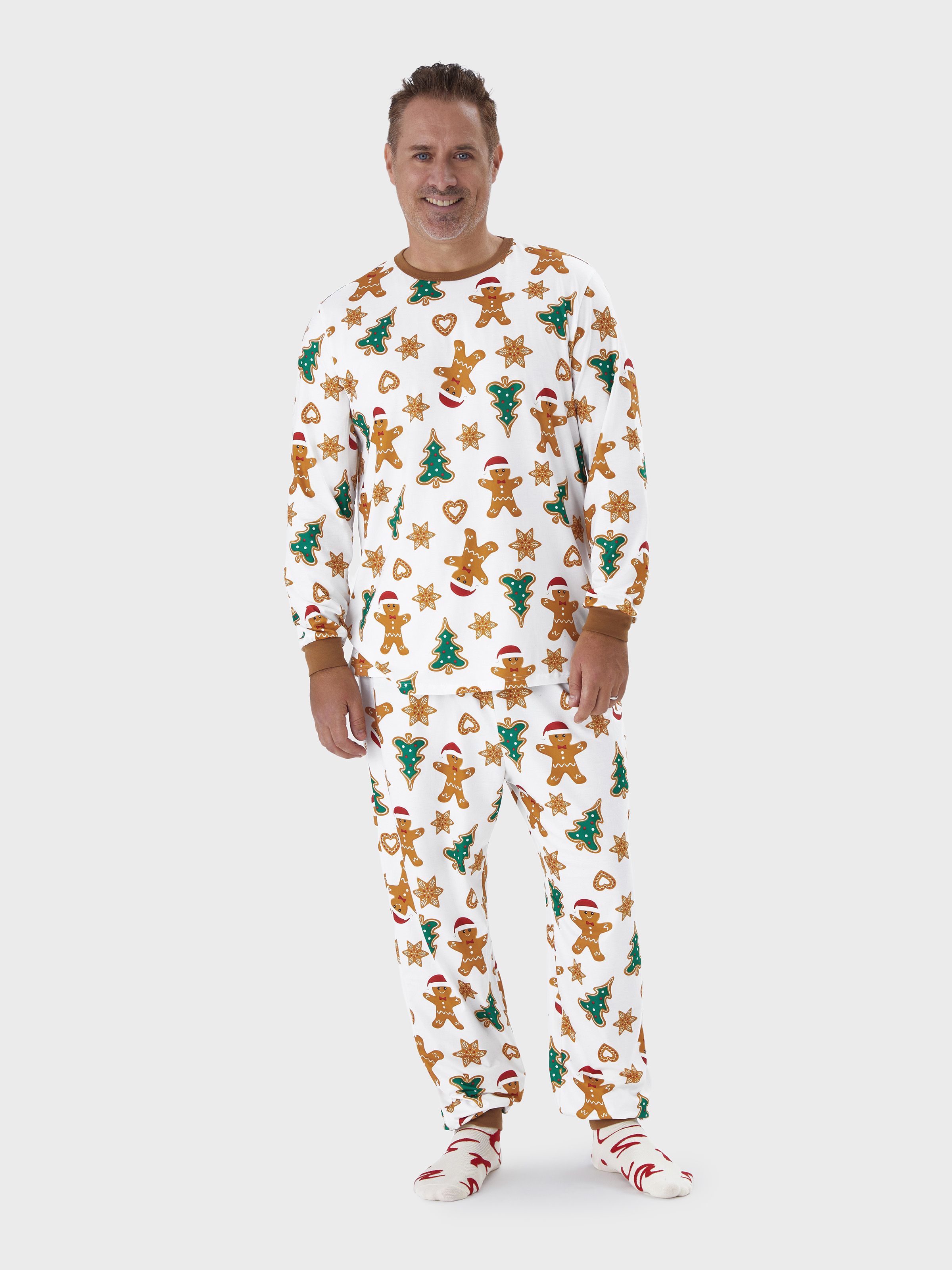 

Christmas Family Matching Cartoon Gingerbread Man and Tree All-over Print Long-sleeve Pajamas Sets