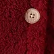 Baby Girl Solid Thickened Fuzzy Fleece Long-sleeve Hooded Jumpsuit Burgundy