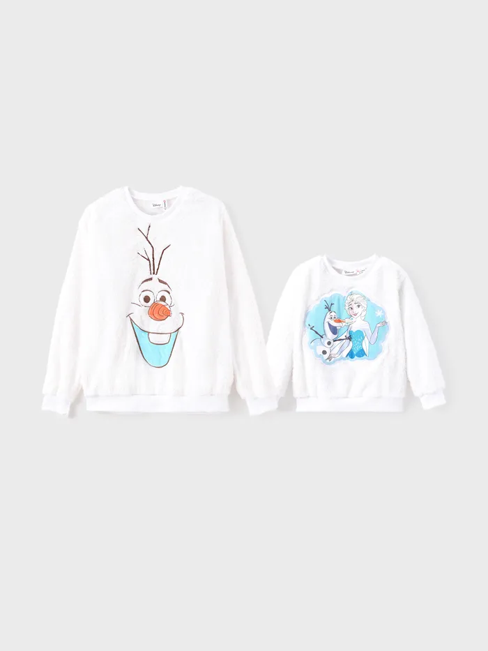 Disney Frozen Mommy And Me Elsa And Olaf Embroidered Plush Long-sleeve Top 