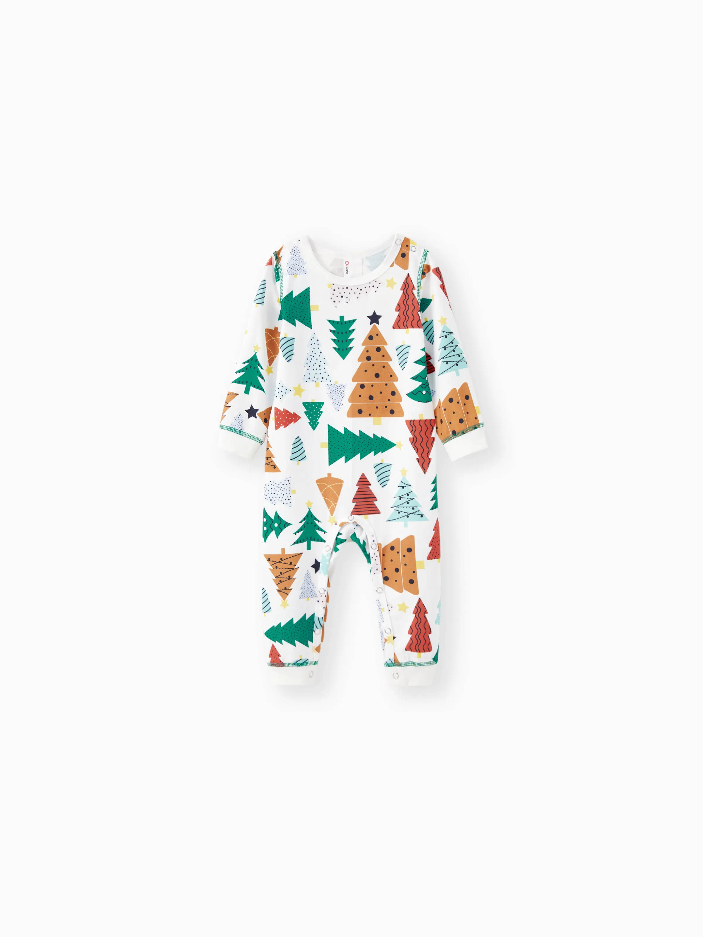 Pijama De Navidad Familia A Juego Todo Conjunto De Pijama Con Patrón De Árbol De Navidad Con Cordón Y Bolsillos