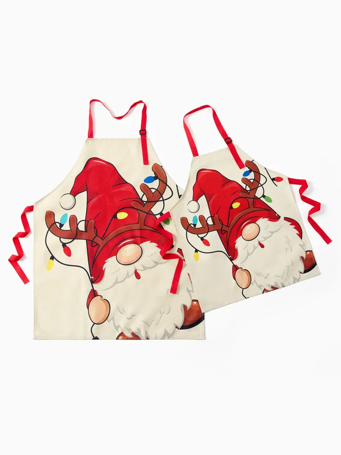 Christmas Apron Family Matching Gnome Big Graphic Kitchen Apron