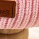 bambino/bambino doppio pompon decoro cappello a berretto lavorato a maglia in tinta unita Rosa