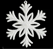 Christmas Snowflake Hanging Decorations in White Plastic for Window Displays, Christmas Trees, and Party Venues Color-D