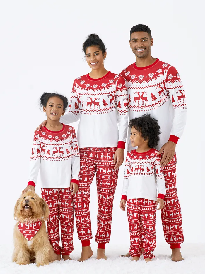 Navidad Looks familiares Manga larga Conjuntos combinados para familia Pijamas (Flame Resistant)