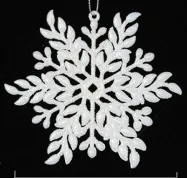 Christmas Snowflake Hanging Decorations in White Plastic for Window Displays, Christmas Trees, and Party Venues Color-A