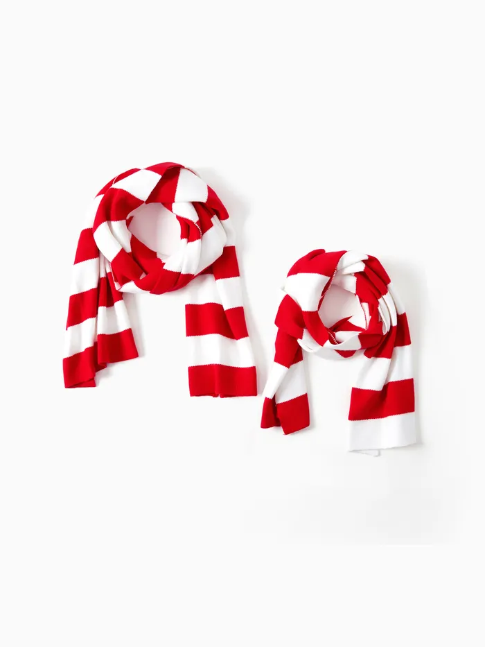  1-Piece Family Matching Classic Red Striped Scarf 