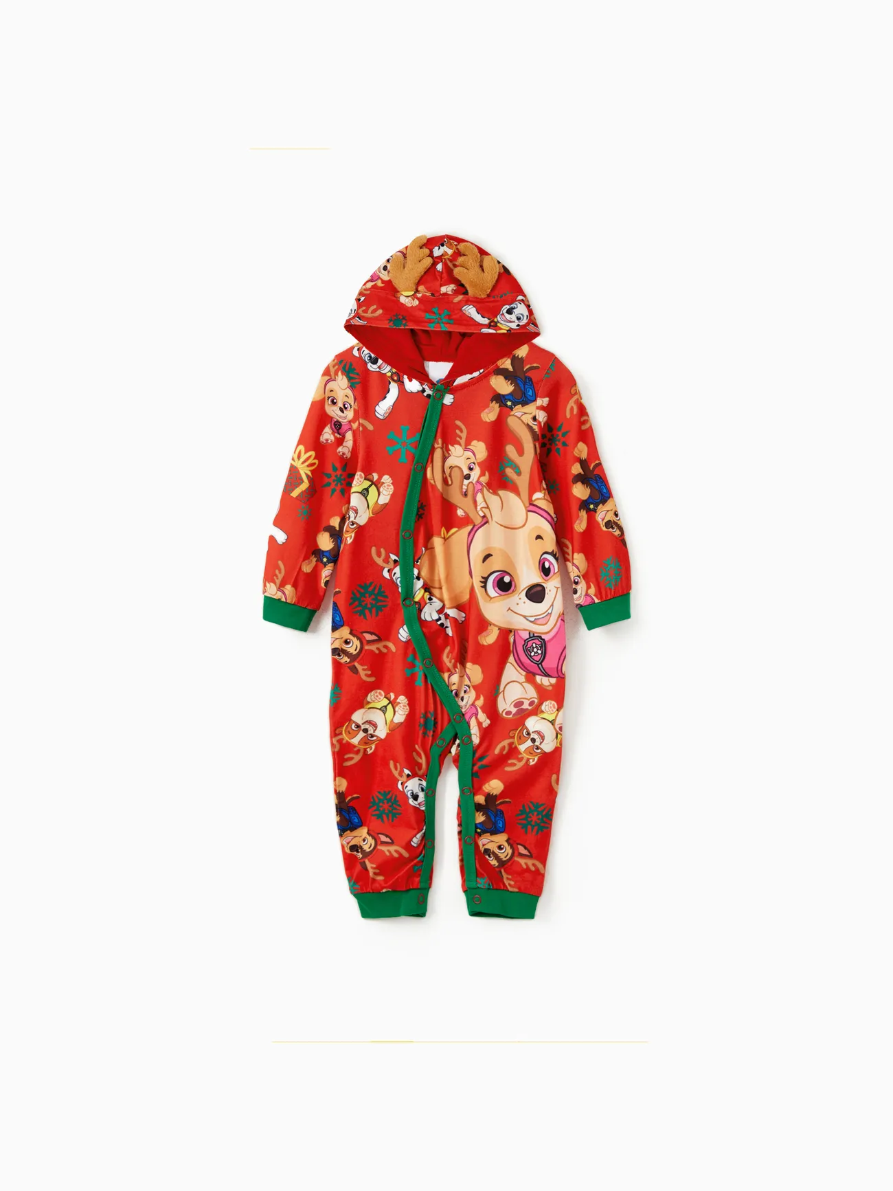 

PAW Patrol Family matching 1pc Christmas Chase Marshall Skye Rubble Allover Print Hooded Onesies Pajamas