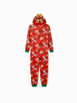 

PAW Patrol Family matching 1pc Christmas Chase Marshall Skye Rubble Allover Print Hooded Onesies Pajamas