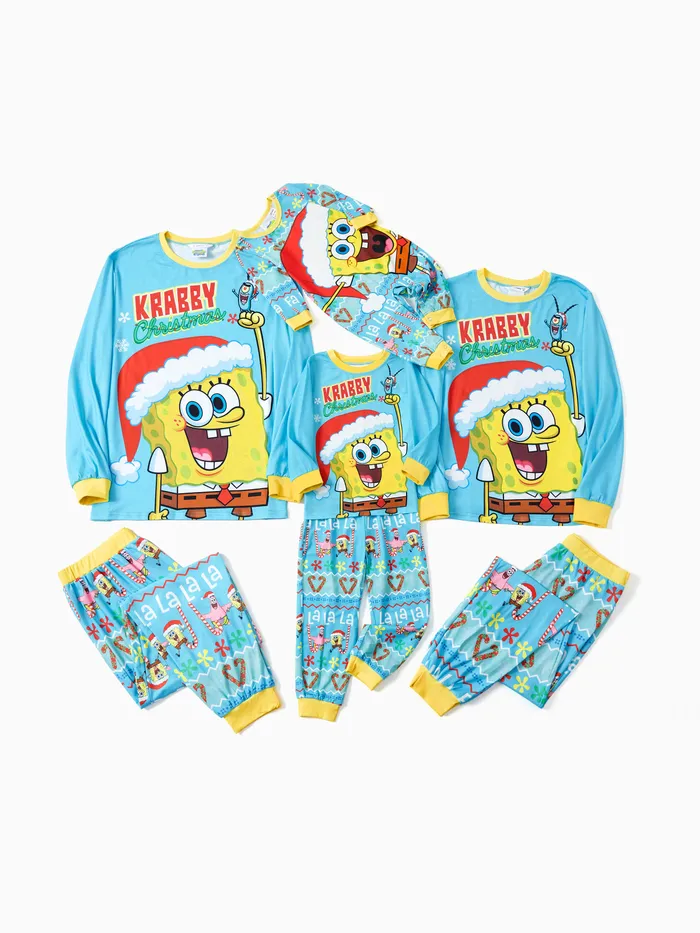 SpongeBob SquarePants Famiglia abbinata pigiama stampa natalizia Set (resistente alla fiamma)