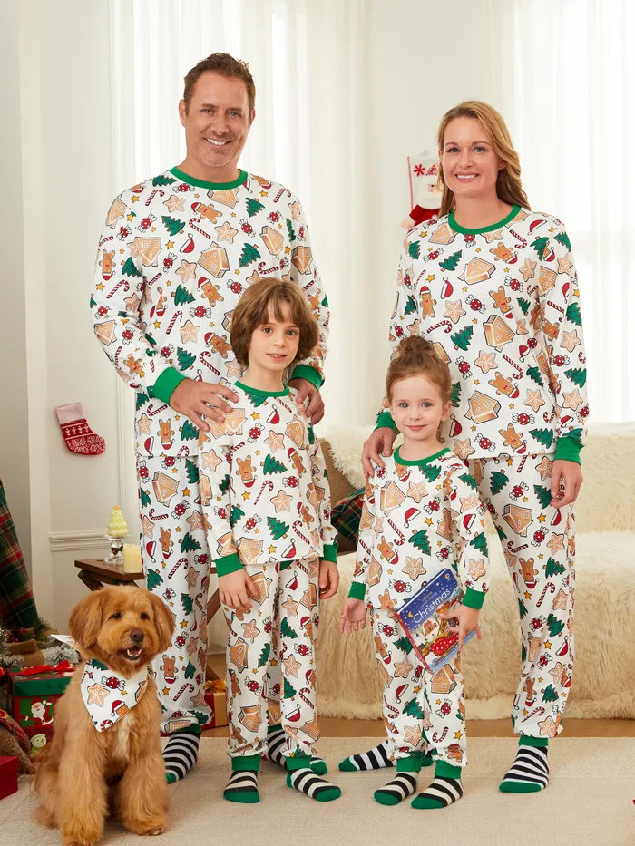 Christmas Family Matching Cute Cartoon Print Pajamas Sets 