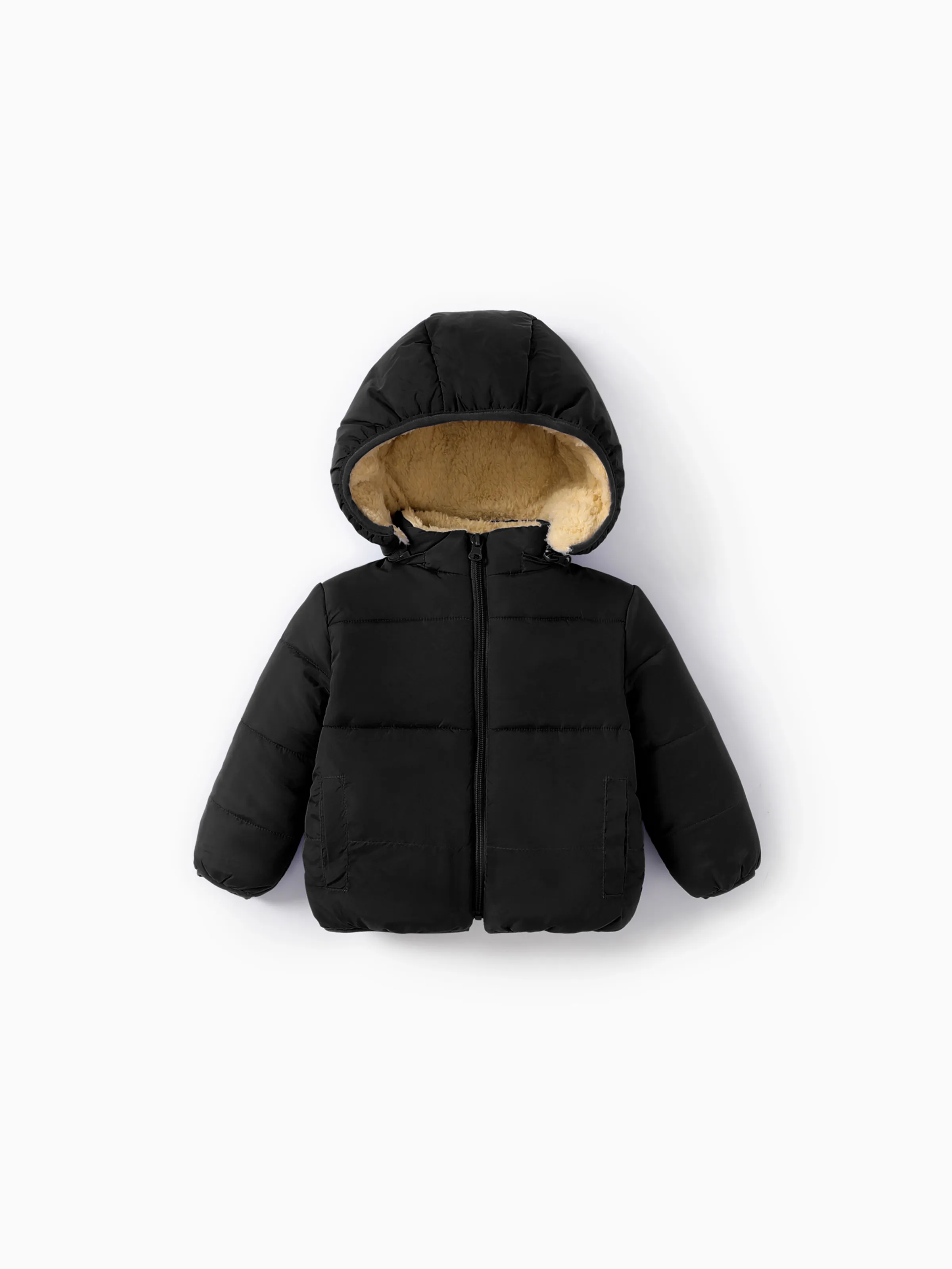 Tout-petit Garçon/Tout-petit Fille Doublure polaire Doudoune en coton Noir