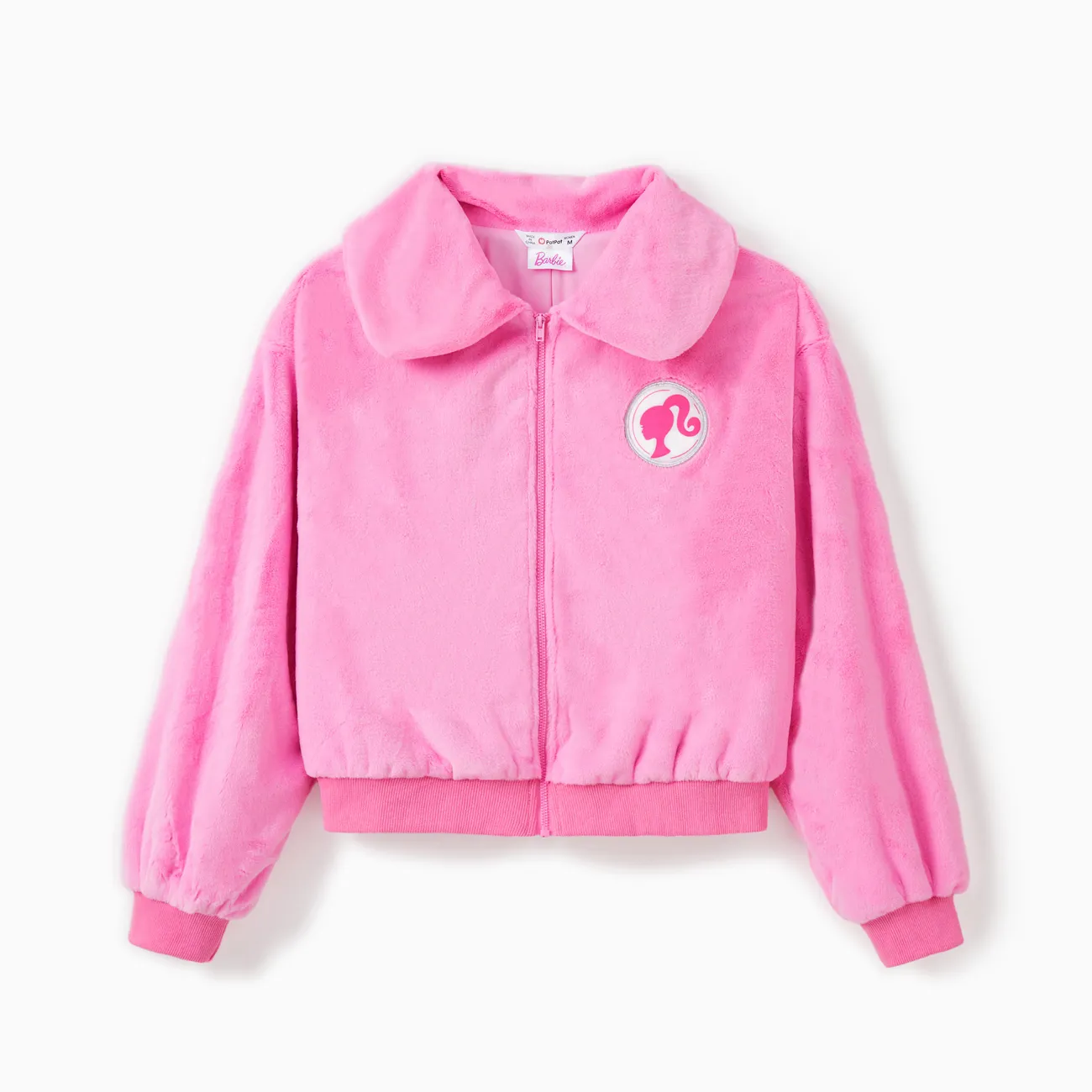 Barbie Mommy And Me 1pc Plush Long-sleeve Lapel Collar Zipper Coat