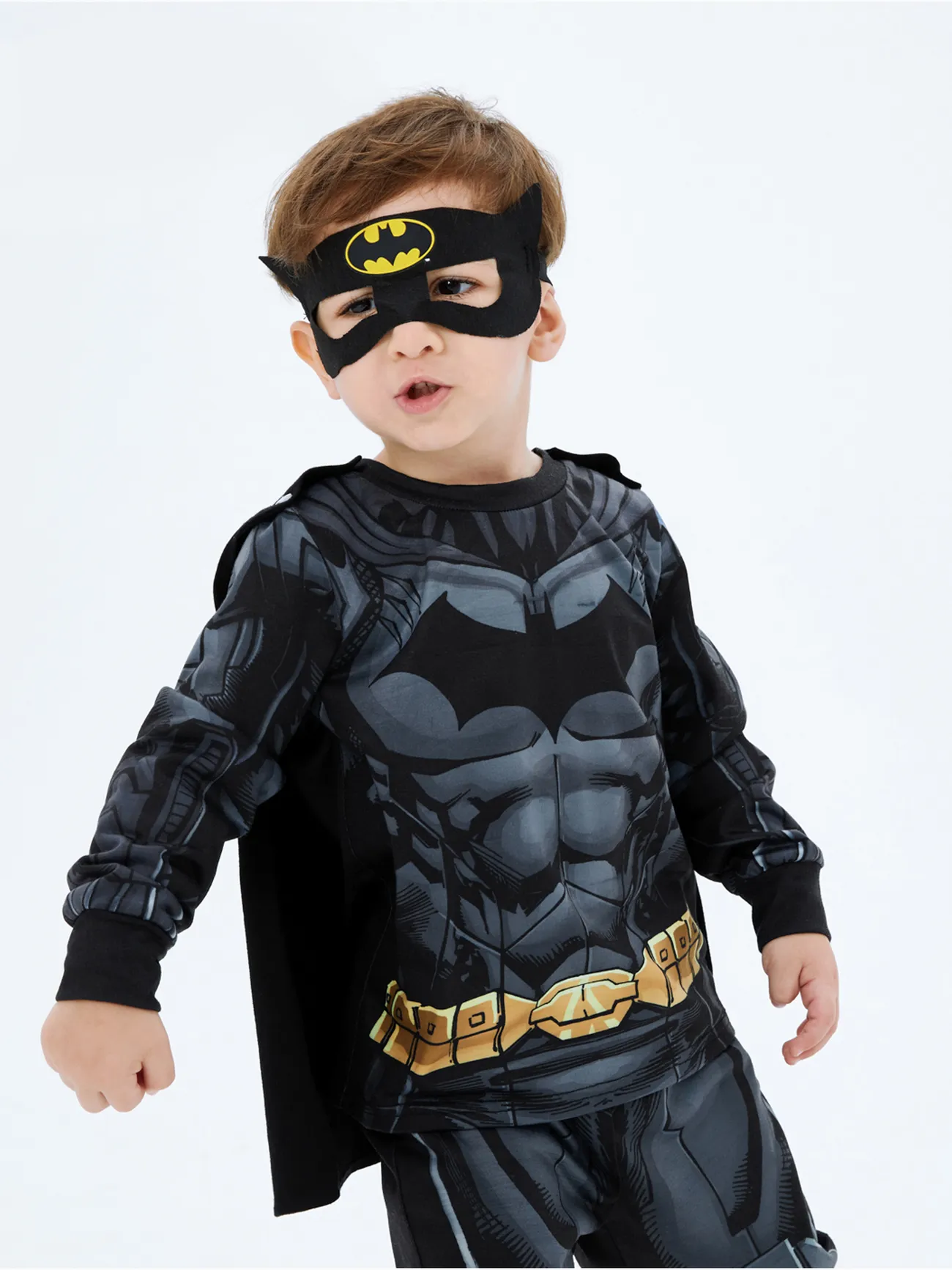 

Justice League 3-piece Toddler Boy Super Heroes Cosplay Costume Set with Cloak and Face Mask