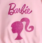 Barbie 2pcs Toddler Girl Character Letter Print Cotton Pullover Sweatshirt and Elasticized Pants Set Pink