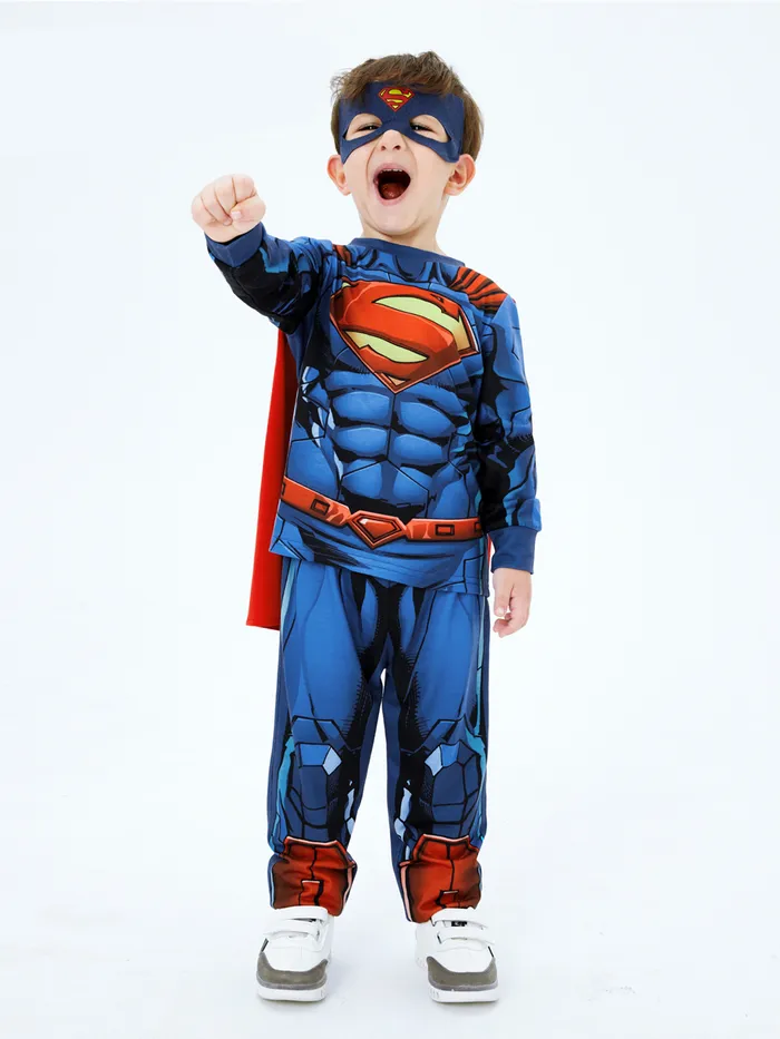 Justice League 3-piece Toddler Boy Super Heroes  Cosplay Costume Set with Cloak and Face Mask