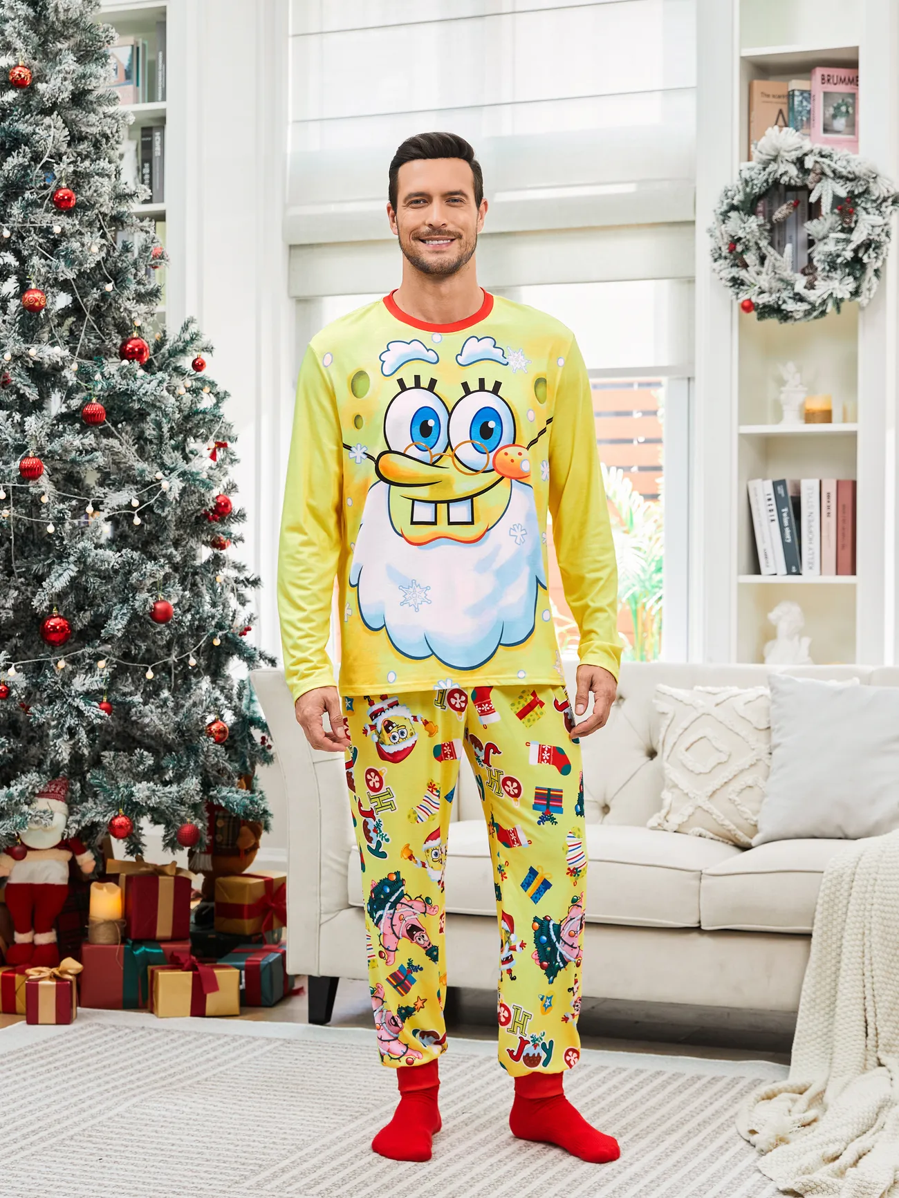 

SpongeBob SquarePants Family matching Christmas Print Pajamas Set(Flame Resistant)