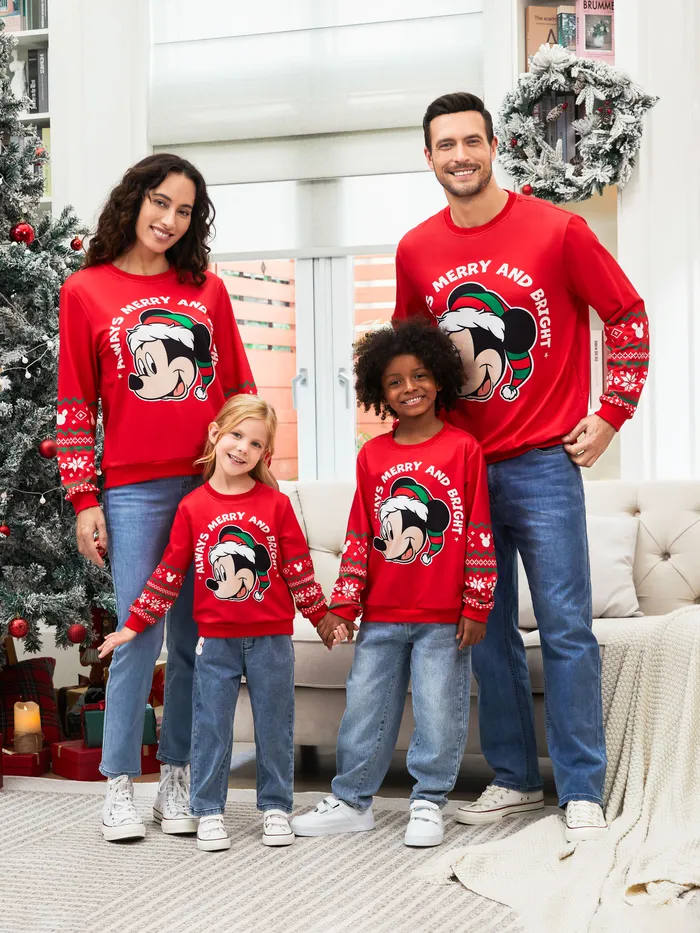 Sudadera de manga larga con estampado de copos de nieve navideños a juego con Disney Mickey and Friends Family 