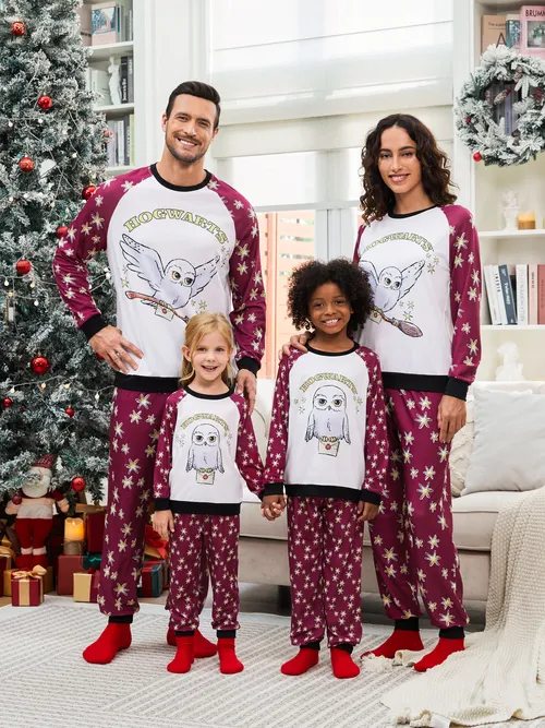 Harry Potter Pajamas - Family Christmas PJs with Letter & Character Print (Raglan Sleeve)