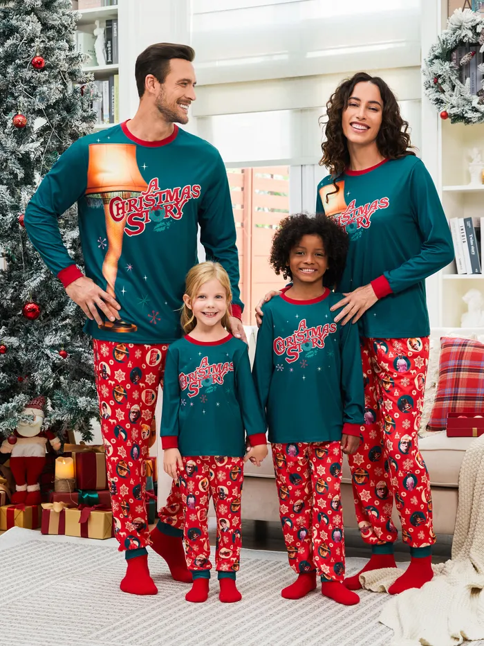 Une histoire de Noël famille assortie étoiles de Noël Fra Gee Lay Top et Allover pantalon pyjama ensembles