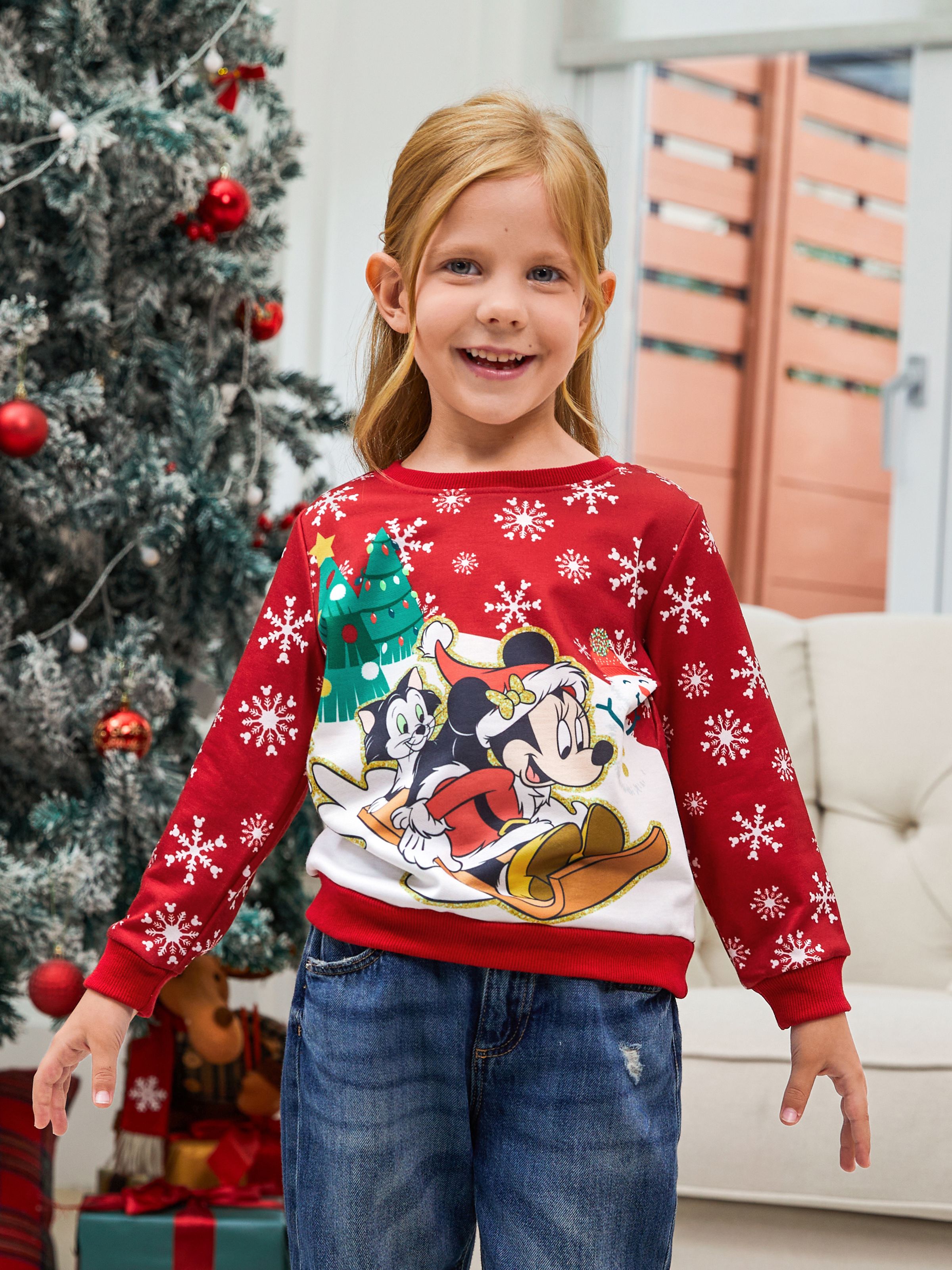 Disney Mickey and Friends Toddler Girl Christmas Character Print Sweatshirt Only 11.99 PatPat US Mobile