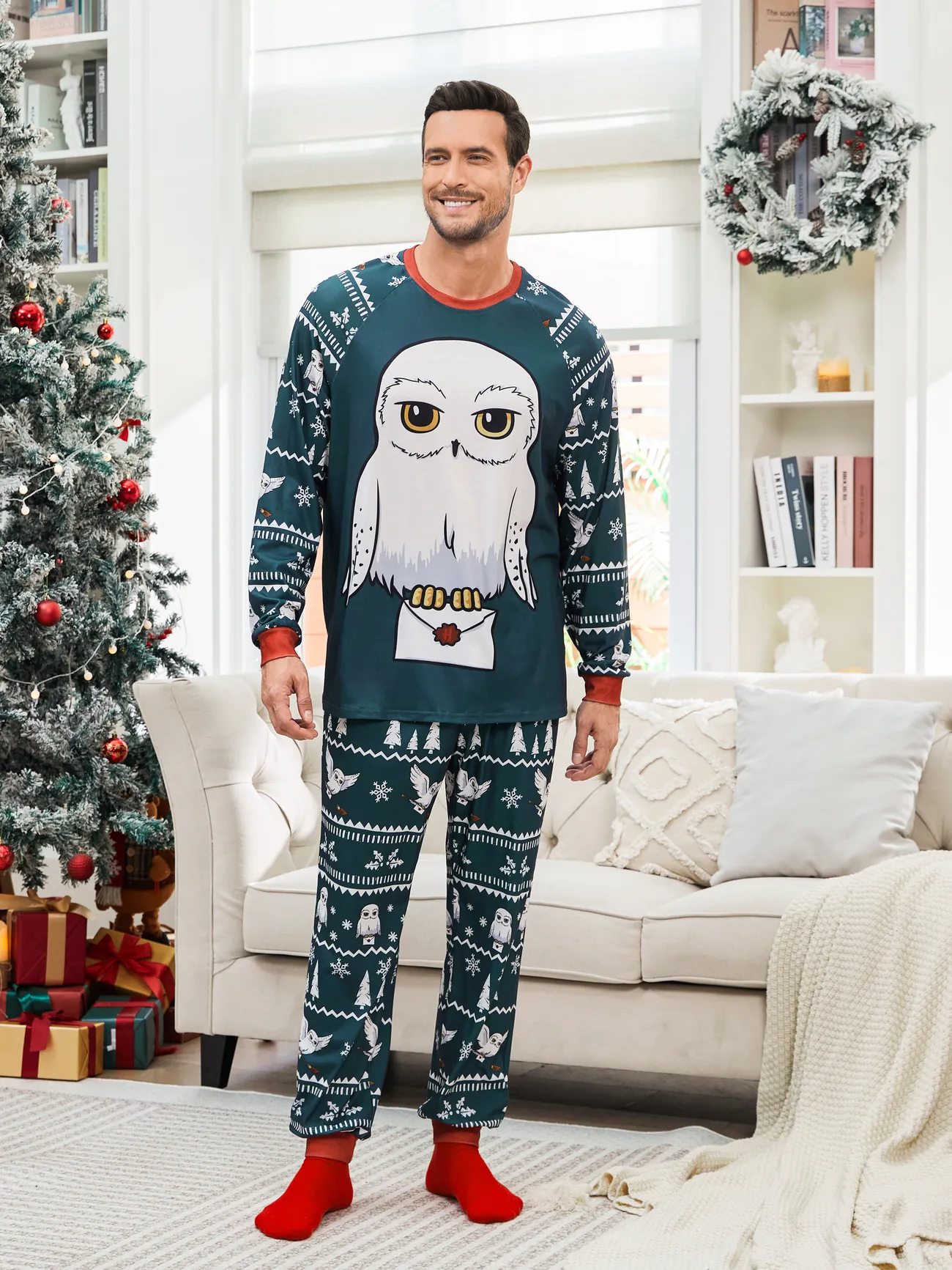 

Harry Potter Family matching Christmas Owl Pattern Pajama Set (Flame Resistant)