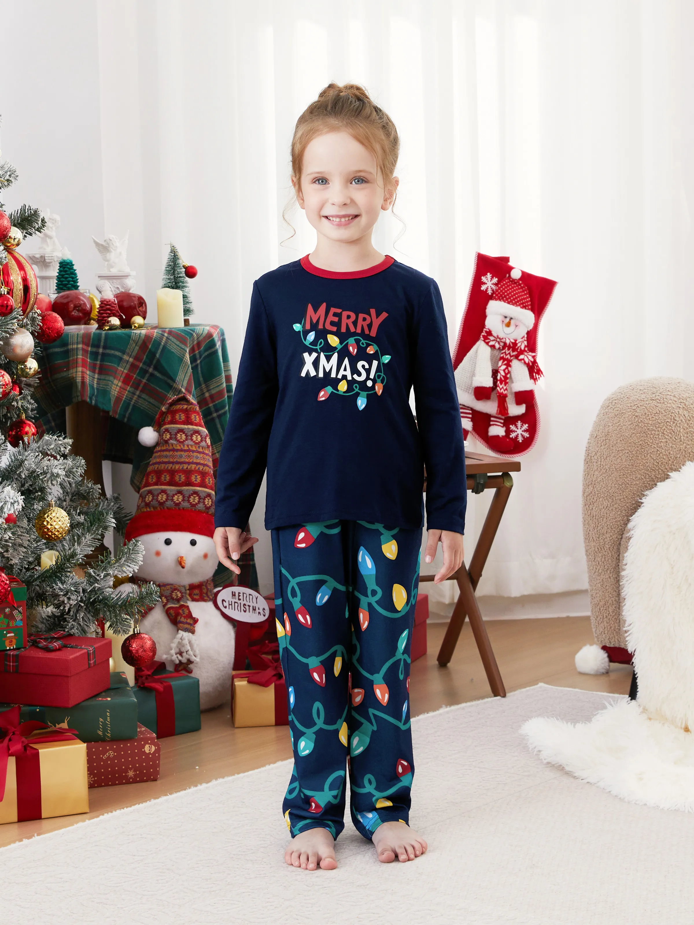 

Christmas Pajamas Family Matching Merry Christmas Xmas Light Pajamas Sets