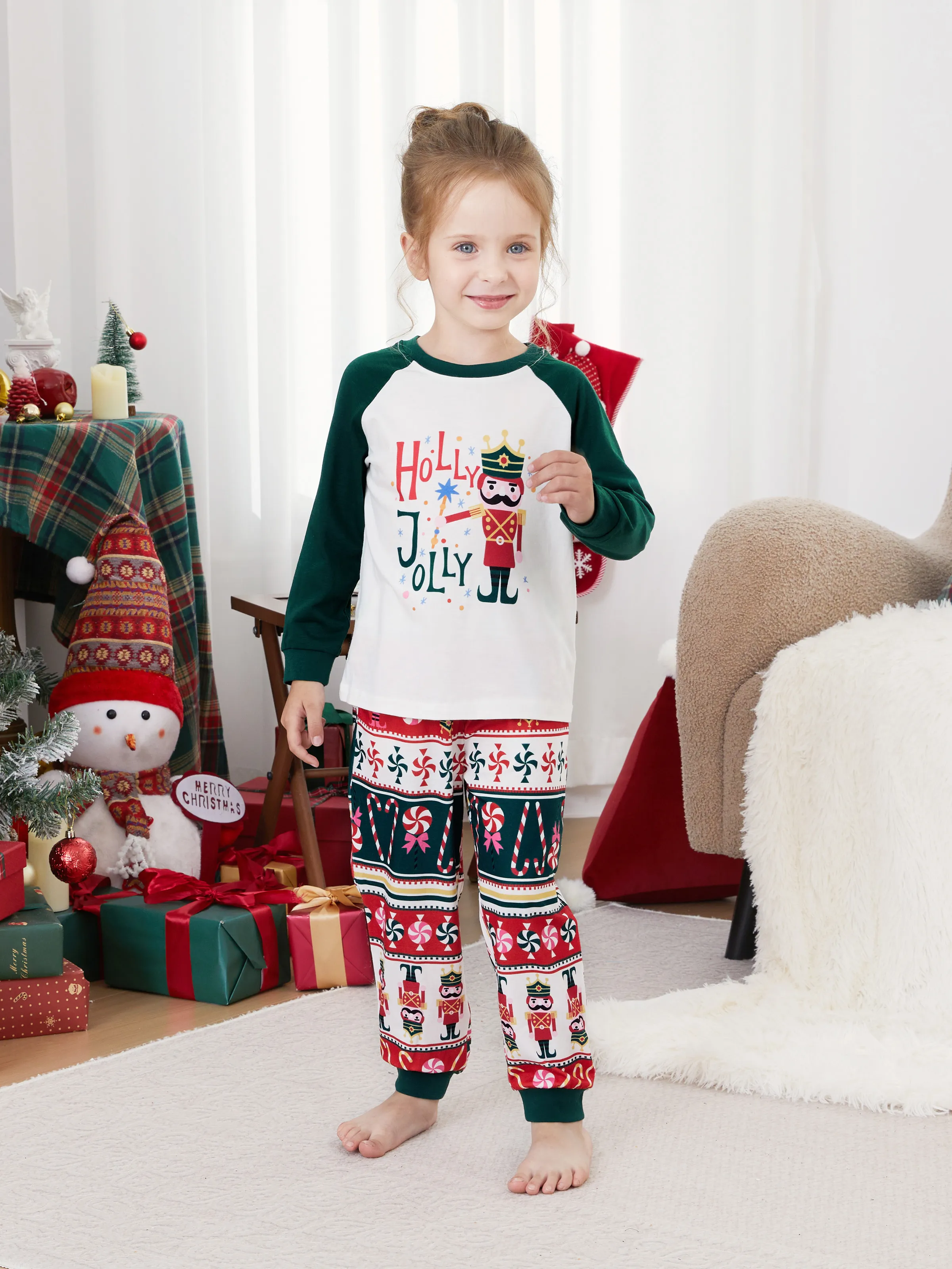 

Matching Family Christmas Long Raglan Sleeves Nutcracker Pajamas Sets