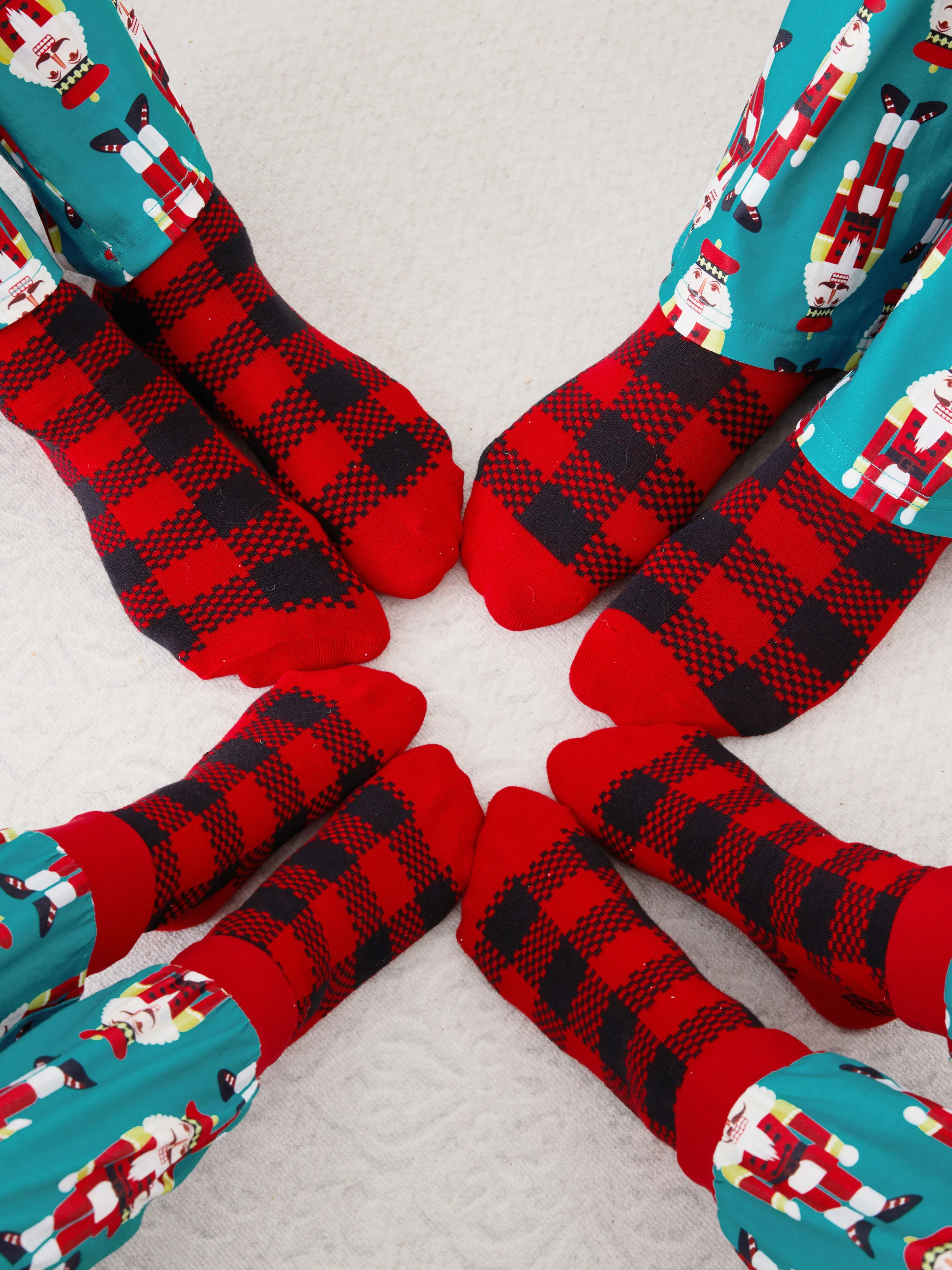 Christmas Socks Family Matching Classic Red&Black Plaid Socks 