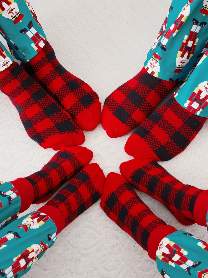 Weihnachtssocken Familie Passende klassische rot-schwarz karierte Socken 