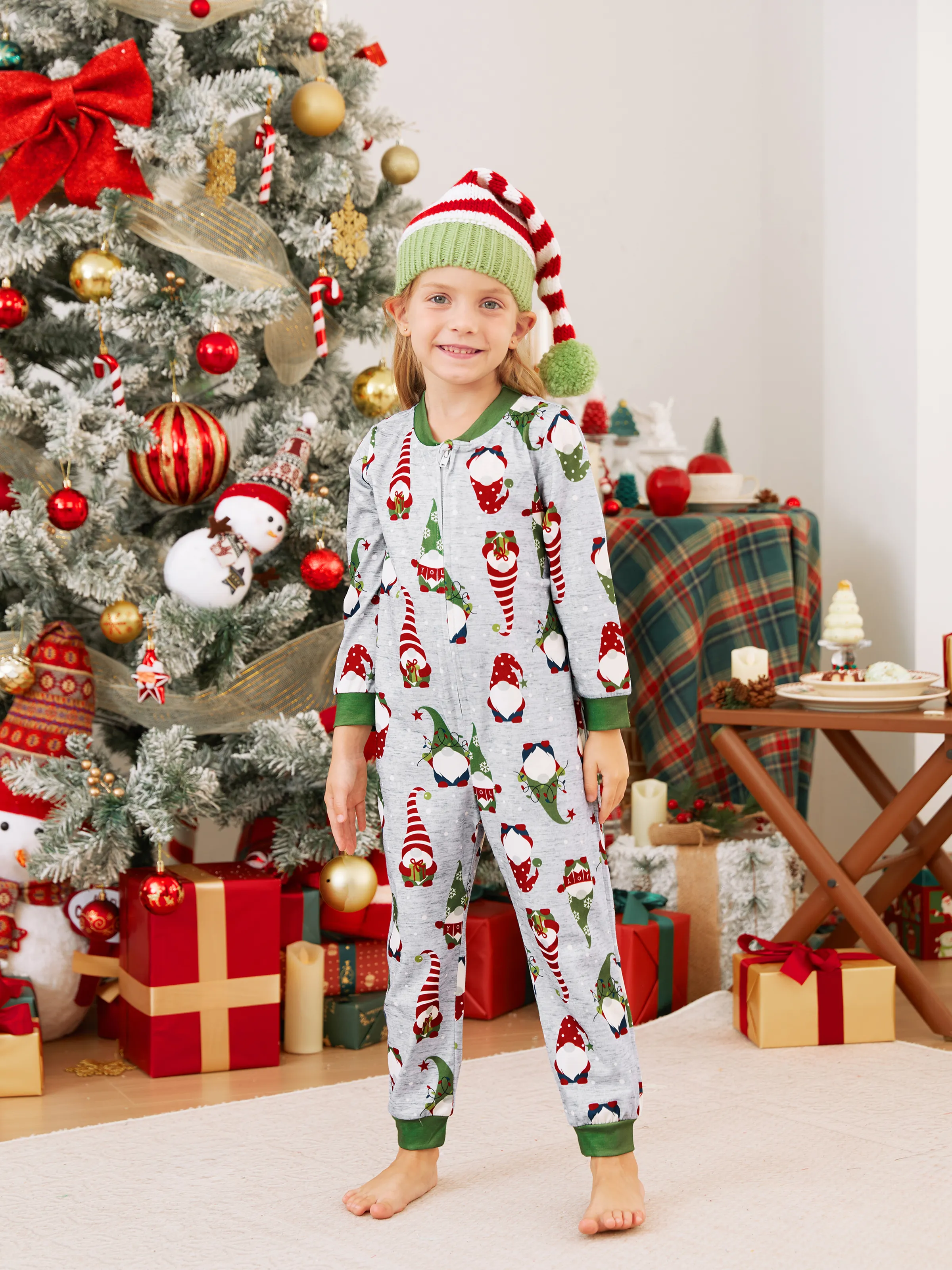 

Christmas Family Matching Gnome All-over Print Long-sleeve Romper Pajamas Sets