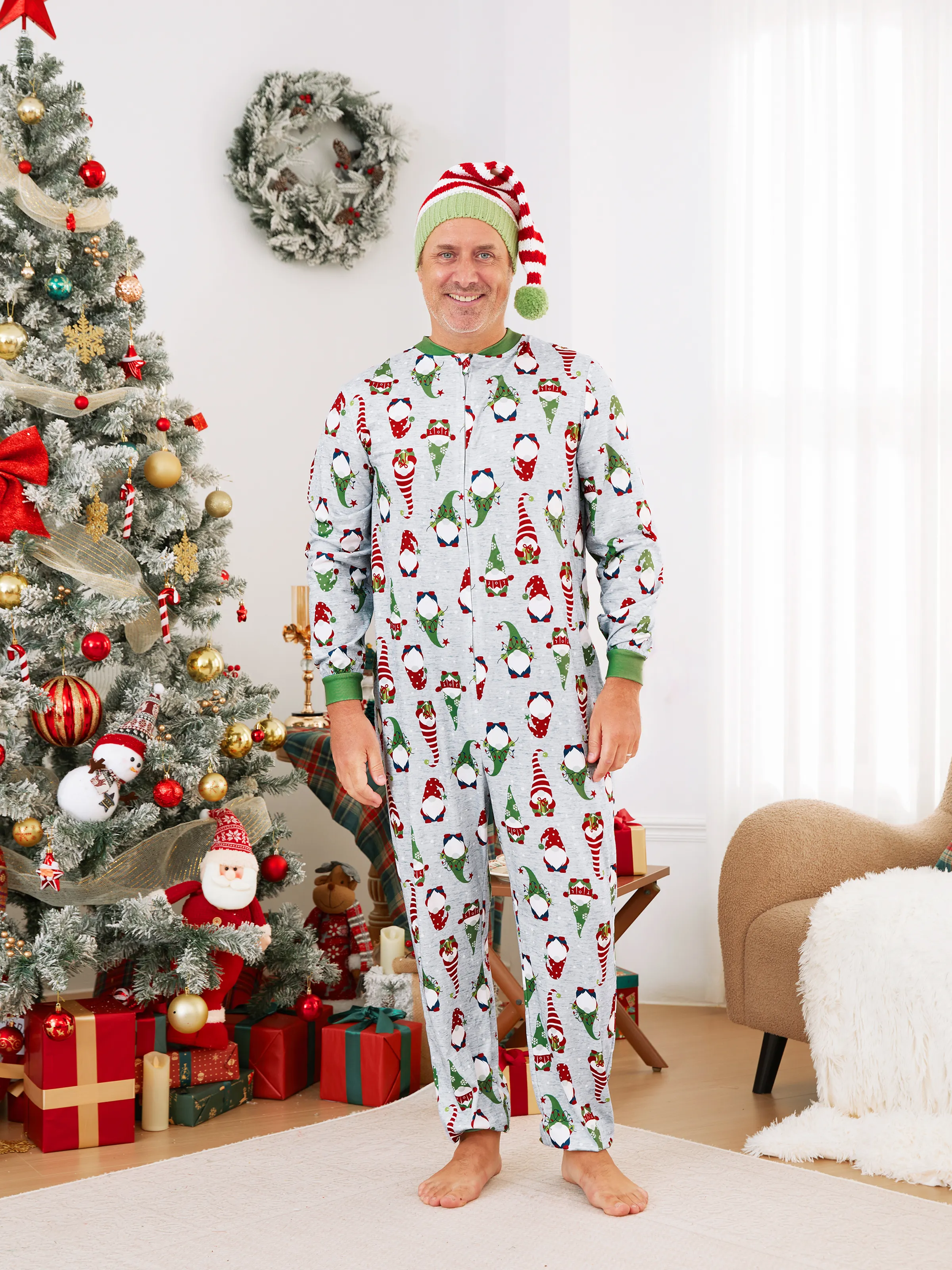 

Christmas Family Matching Gnome All-over Print Long-sleeve Romper Pajamas Sets