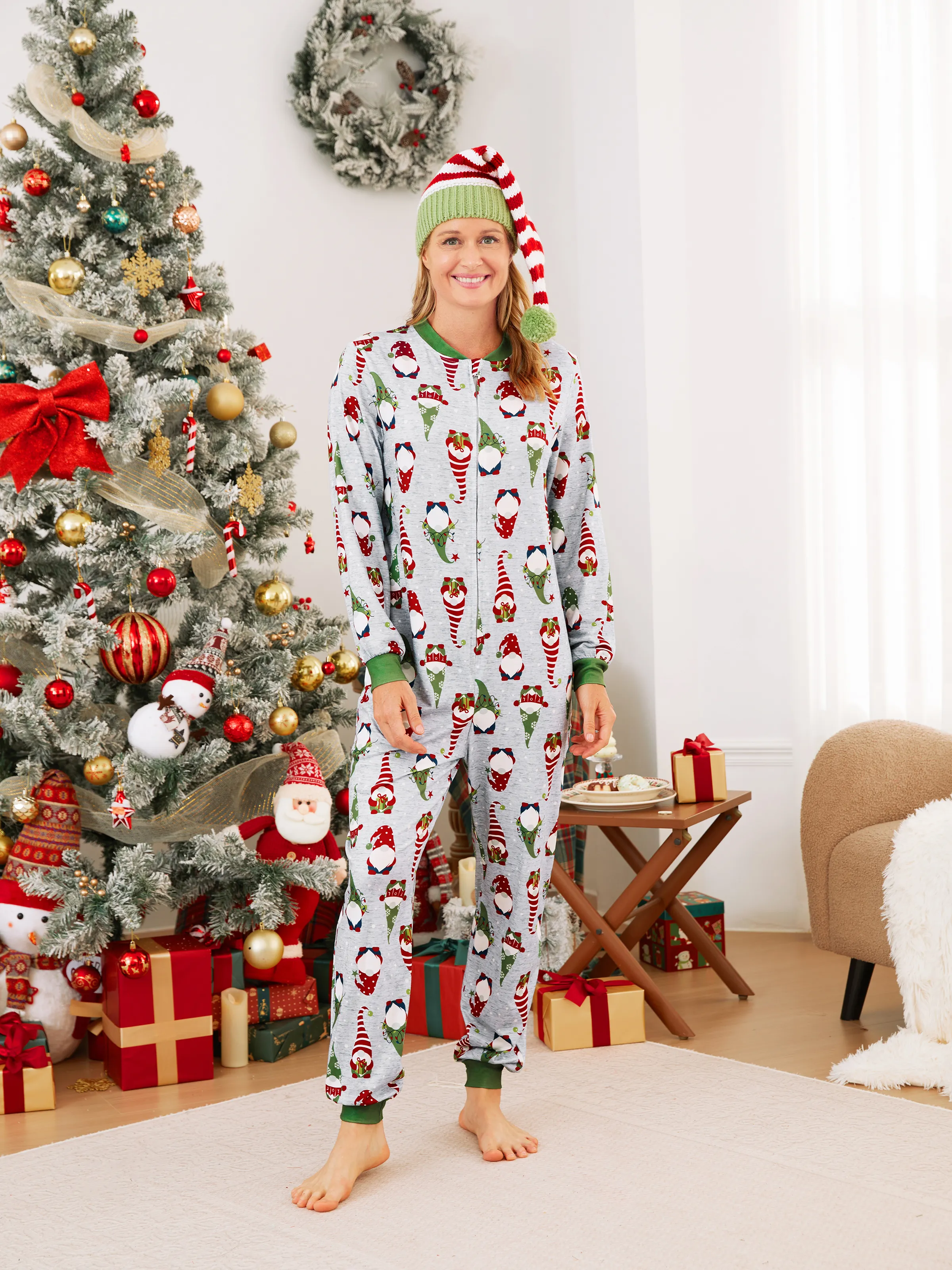 

Christmas Family Matching Gnome All-over Print Long-sleeve Romper Pajamas Sets