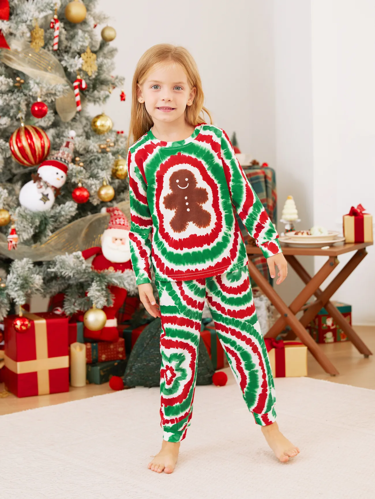 

Christmas Family Red&Green Tie-Dye Gingerbread Man Pajamas Sets