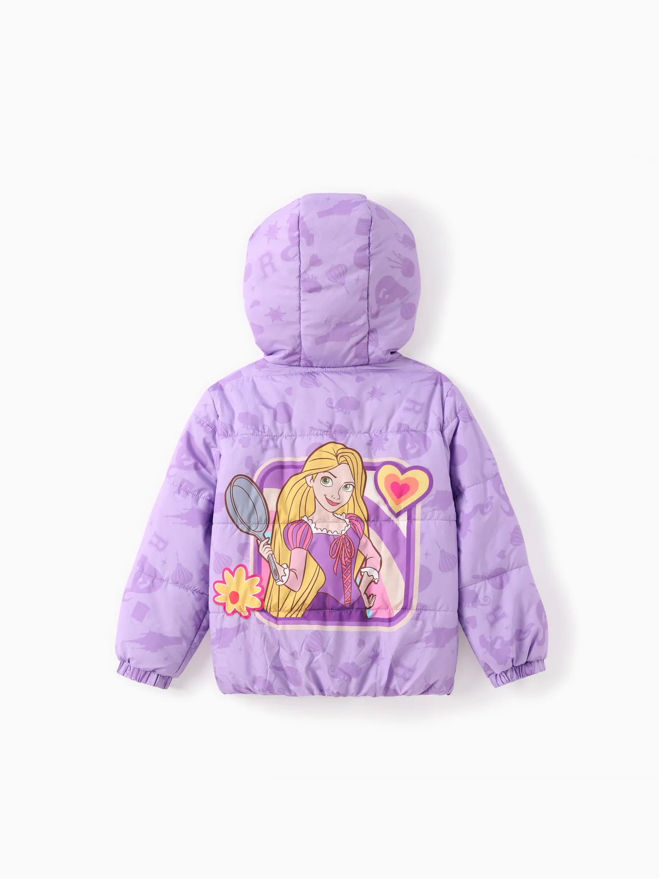 Violet - Disney Princess Toddler Girl 1pc Ariel/Moana/Raiponce/Aurore Plush Edge Hooded Puffer Jacket Manteau - image 2