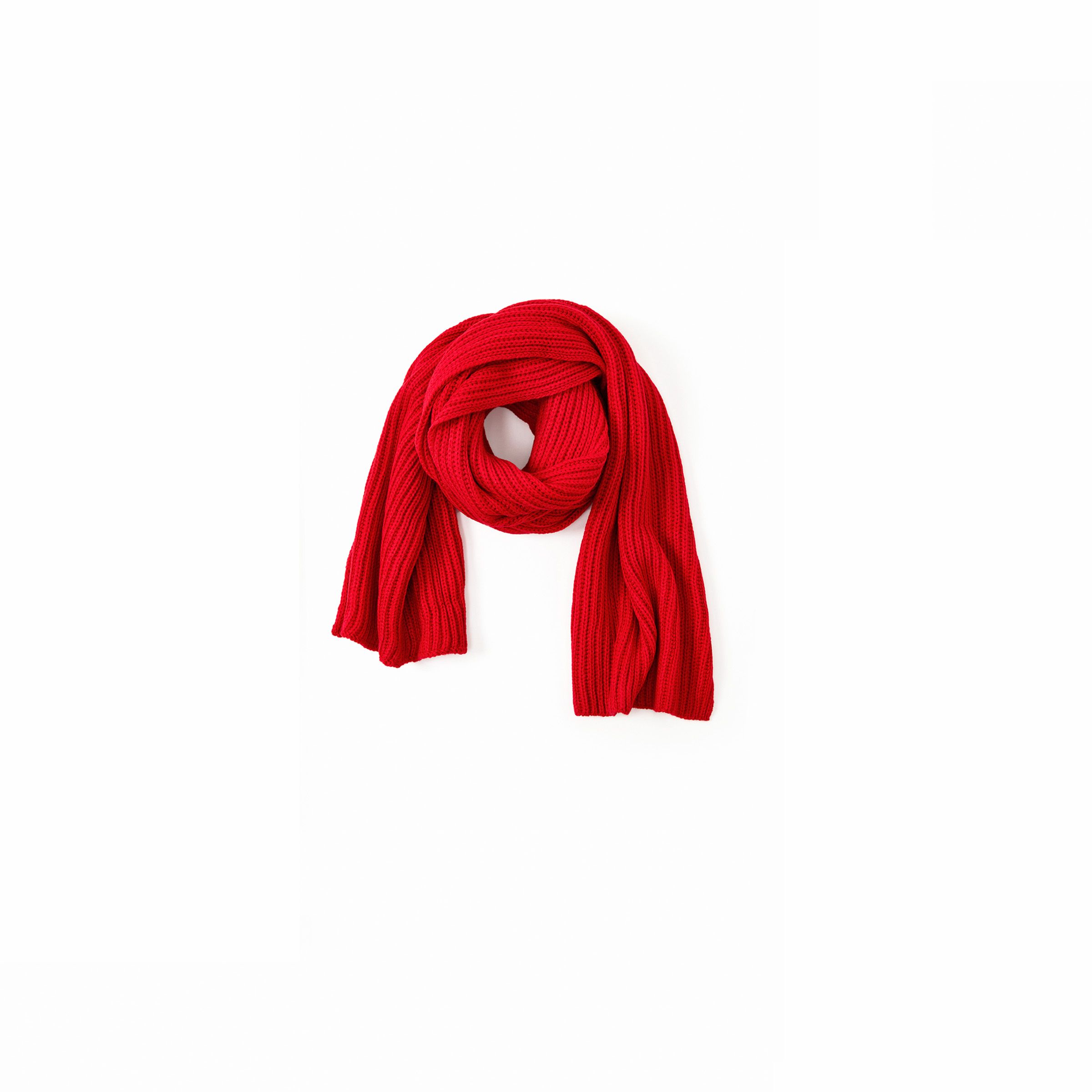 

Matching Christmas Scarf Red Ribbed Knit Scarf for Family