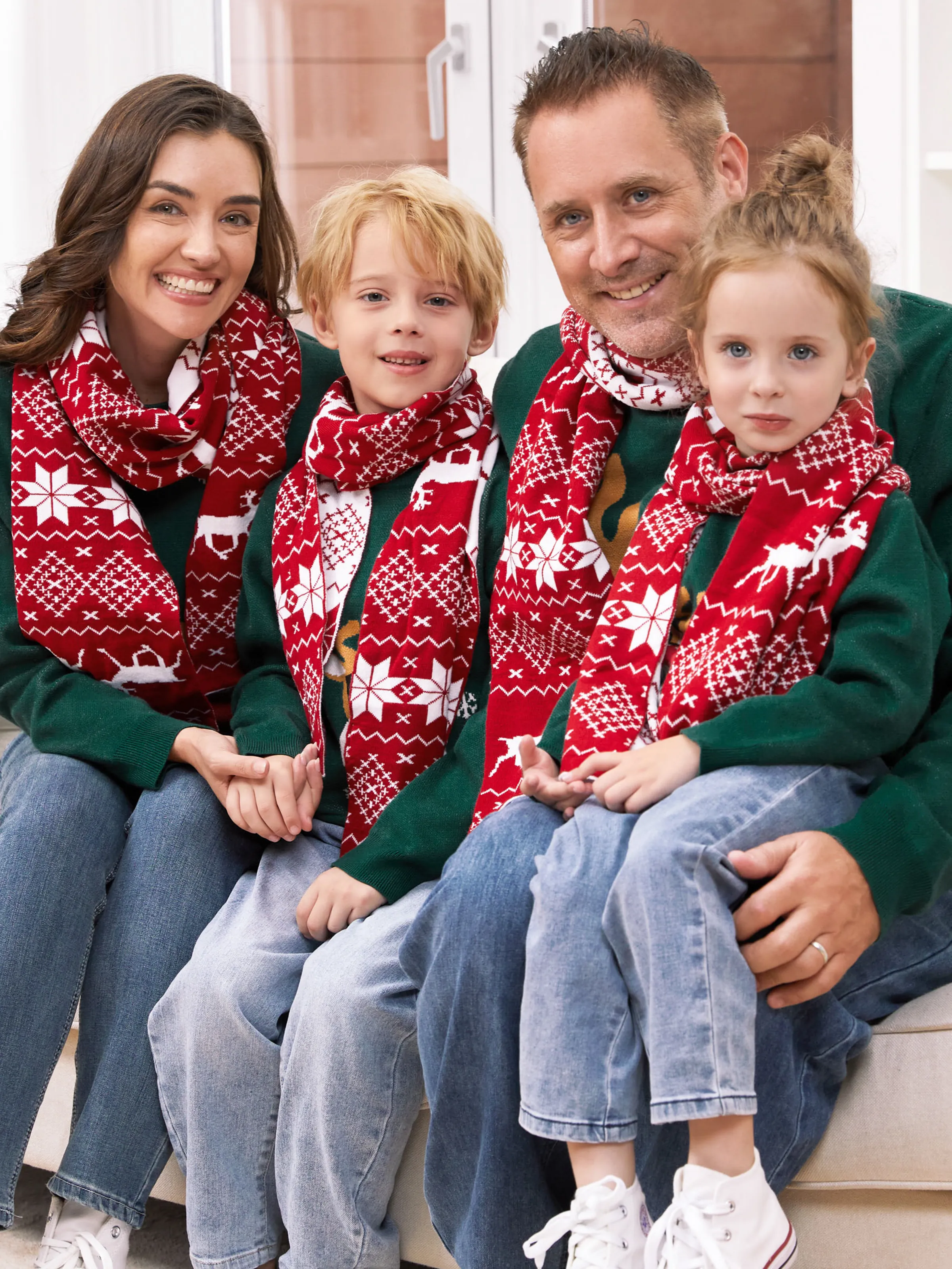 Matching Christmas Scarves for Adult and Kids Isle Fair Pattern