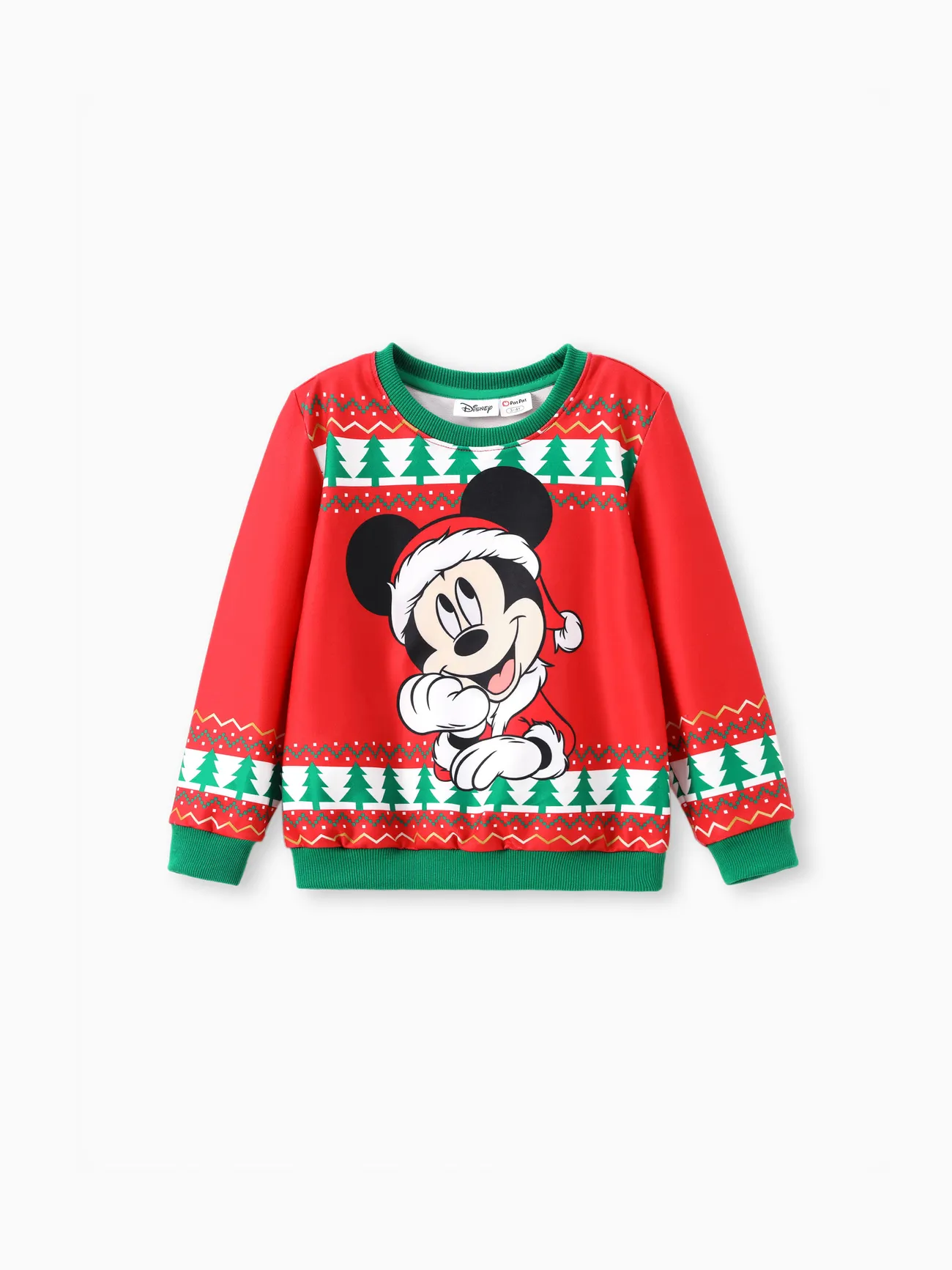 

Disney Mickey and Friends Family matching 1pc Christmas Pattern Colorblock Top