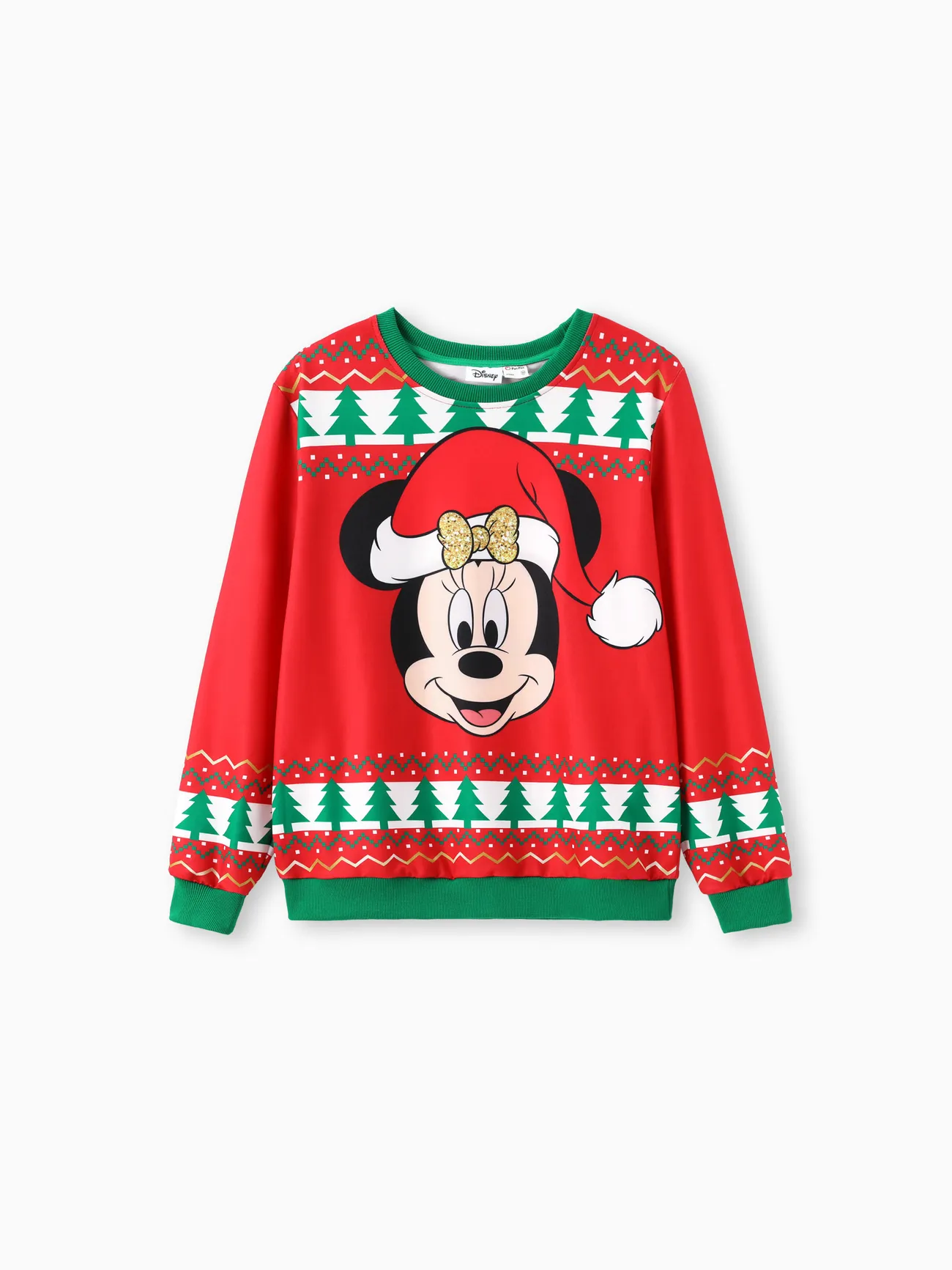 

Disney Mickey and Friends Family matching 1pc Christmas Pattern Colorblock Top