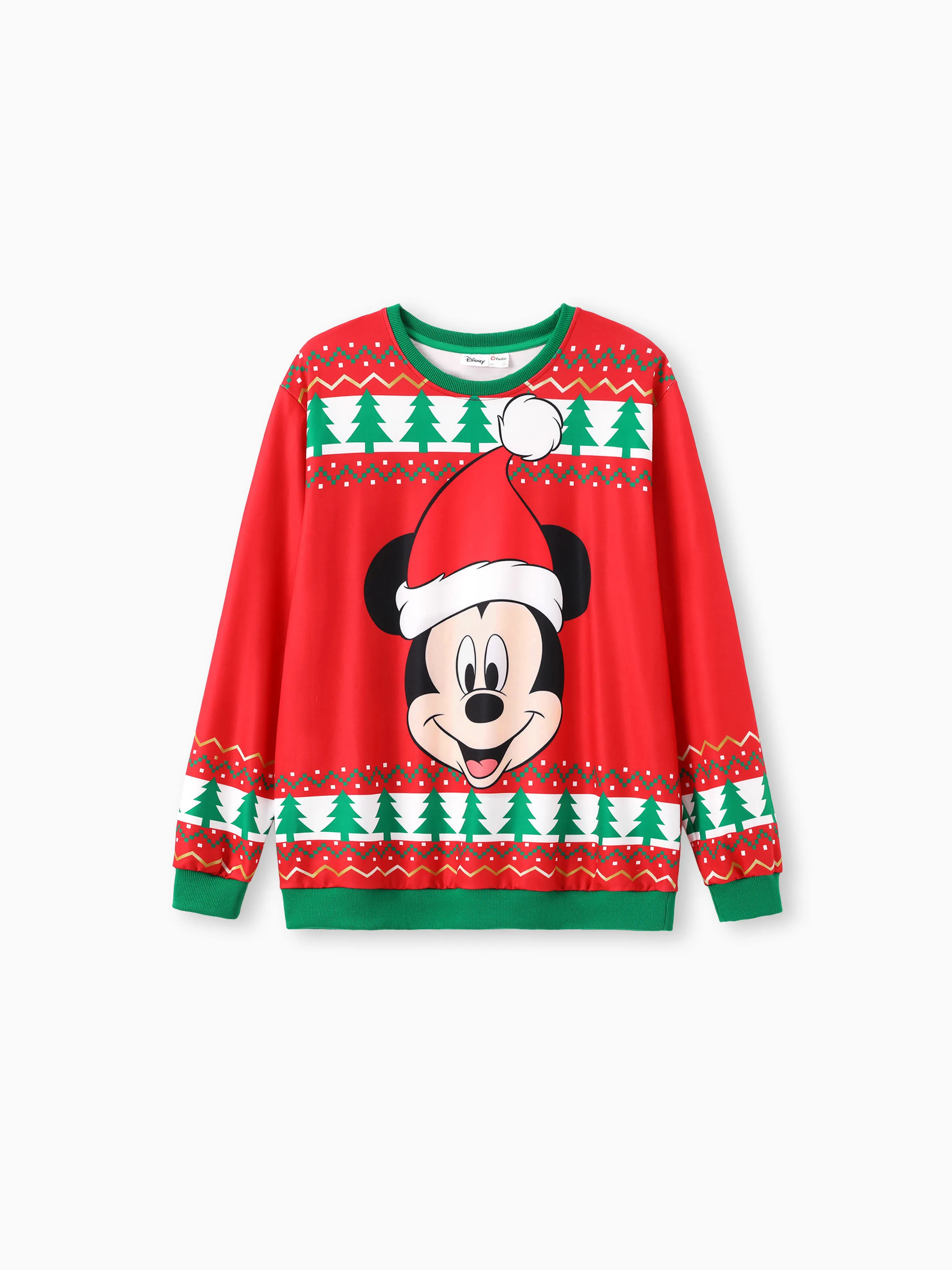 

Disney Mickey and Friends Family matching 1pc Christmas Pattern Colorblock Top