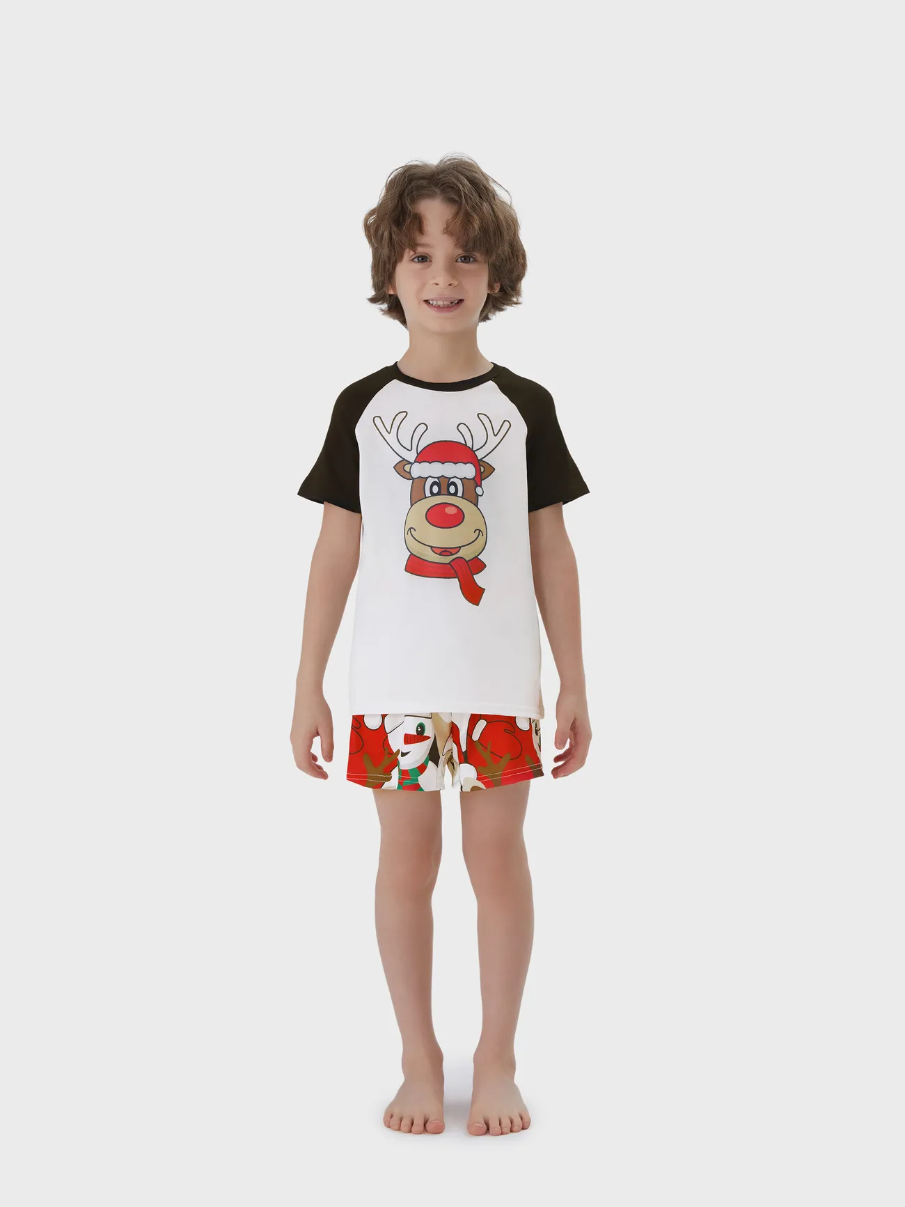 

Sibling Matching Christmas Pajamas Short-sleeve Graphic Tee & Shorts Pajamas Sets