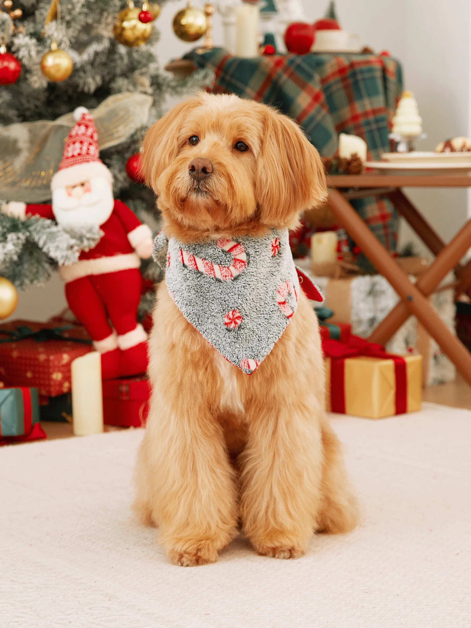 mamelucos pijamas a juego atuendos navideños patrón de bastón de caramelo (que brilla en la oscuridad)