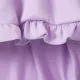 2-piece Kid Girl Bowknot Ruffled Long-sleeves Tee and Flower Allover Print  Pants Light Purple